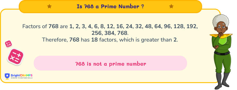 is 768 a prime number