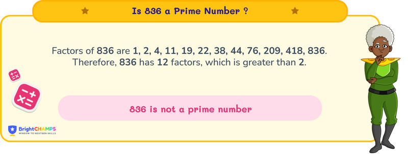 is 836 a prime number