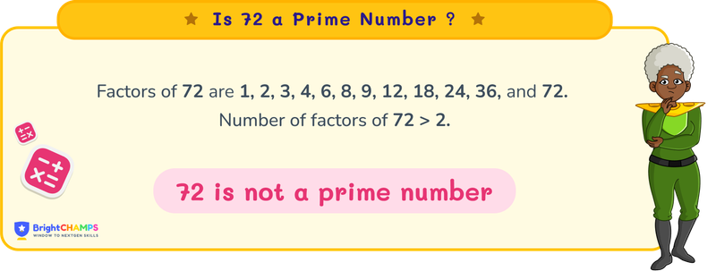 is 72 a prime number