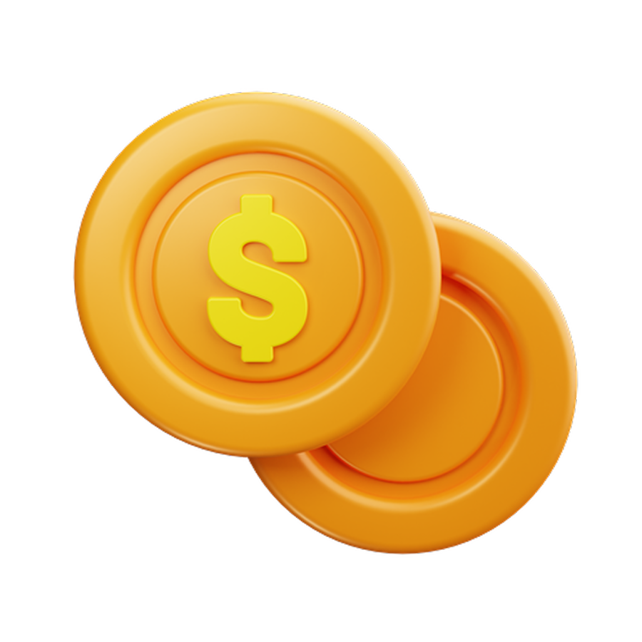 Magnet with coins