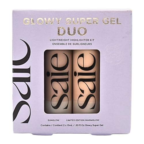 Saie Mini Glowy Super Gel Multipurpose Illuminator Holiday Gift Set: Sunglow & Warmglow