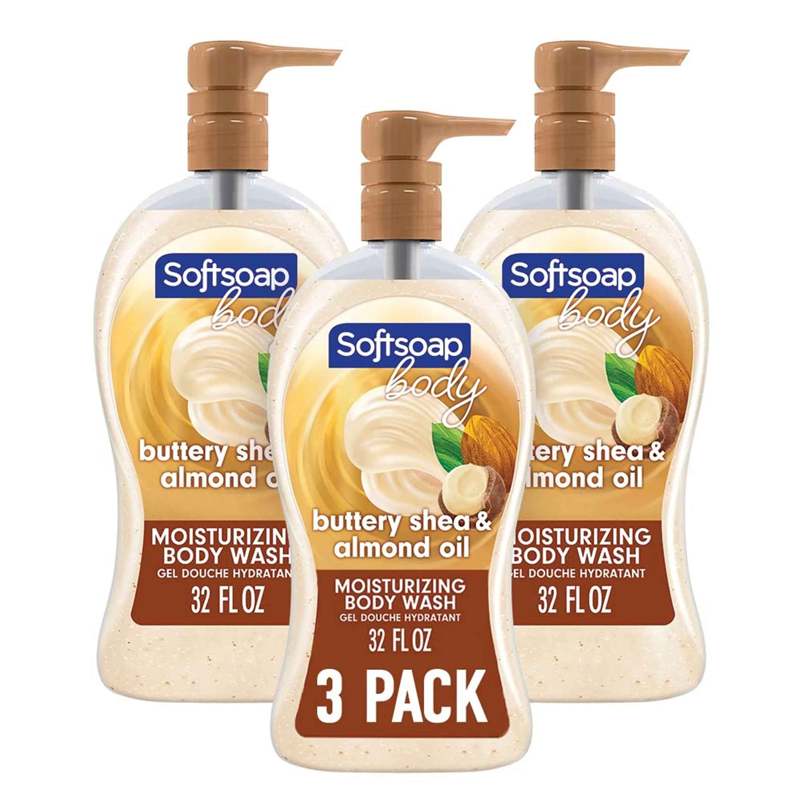 Amazon.com : Softsoap Body Wash Pump, Buttery Shea & Almond Oil Body Wash, Moisturizing Body Wash, 32 Ounce, 3 Pack : Beauty & Personal Care
