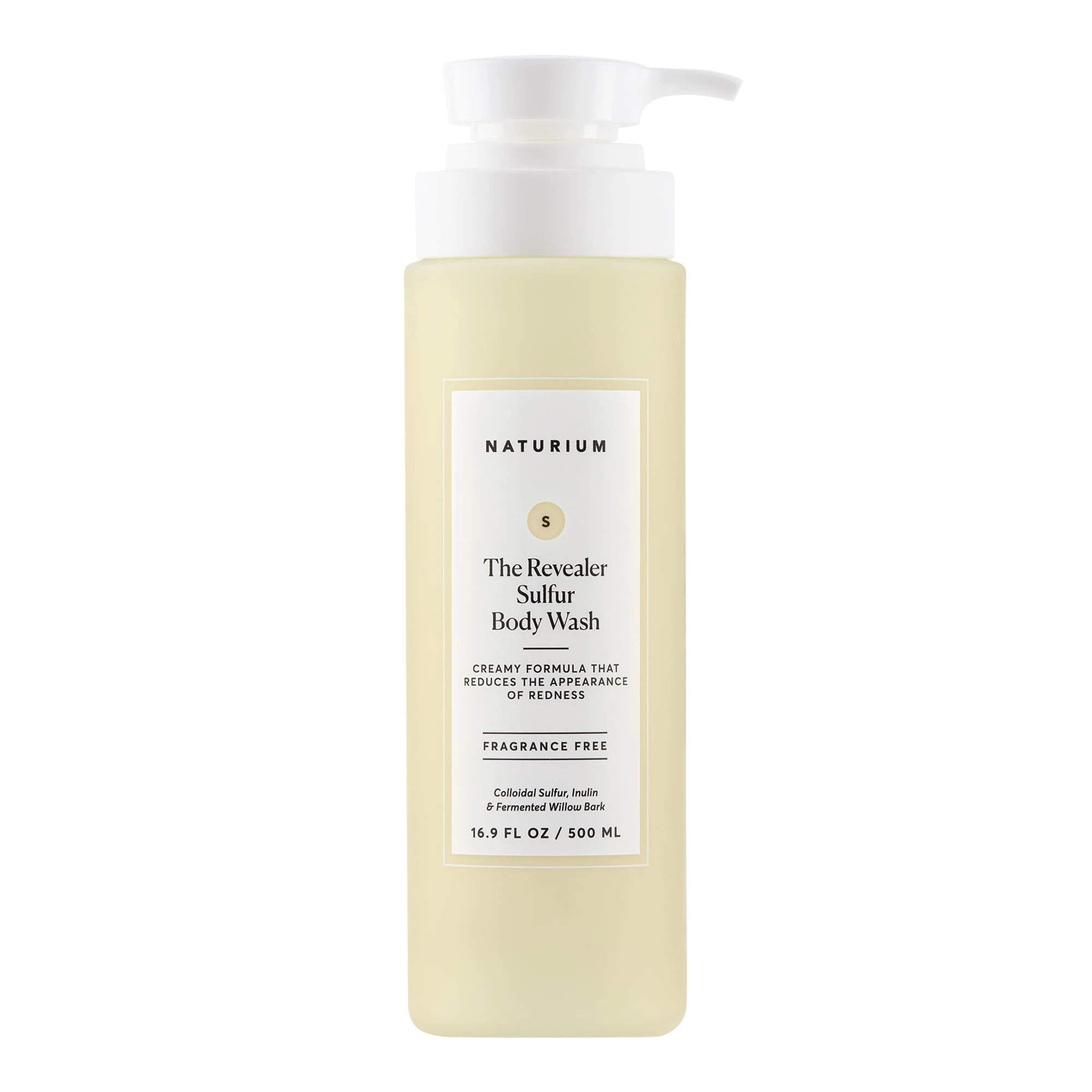 Naturium The Revealer Body Wash, Clarifying Skincare with Sulfur, Willow Bark, and Aloe Vera, 500 mL / 16.9 fl oz