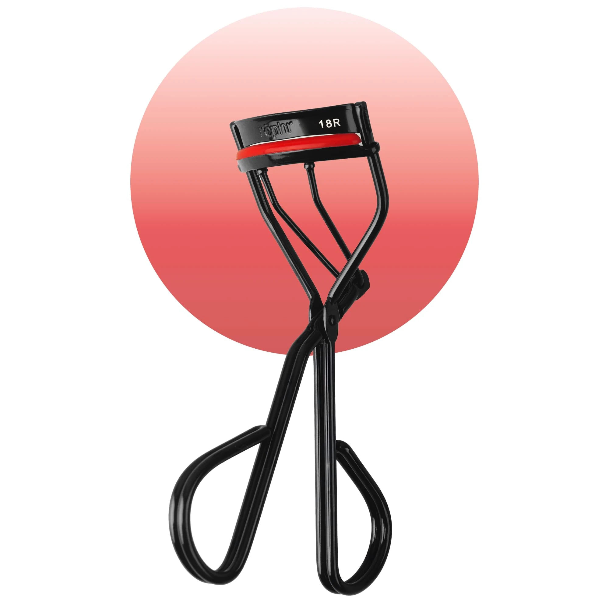 rephr 18R Eyelash Curler, Double-Barrel Design with 5 Refill Pads, New Improved Durable Coating, Narrow Curvature - (Compact Fit)