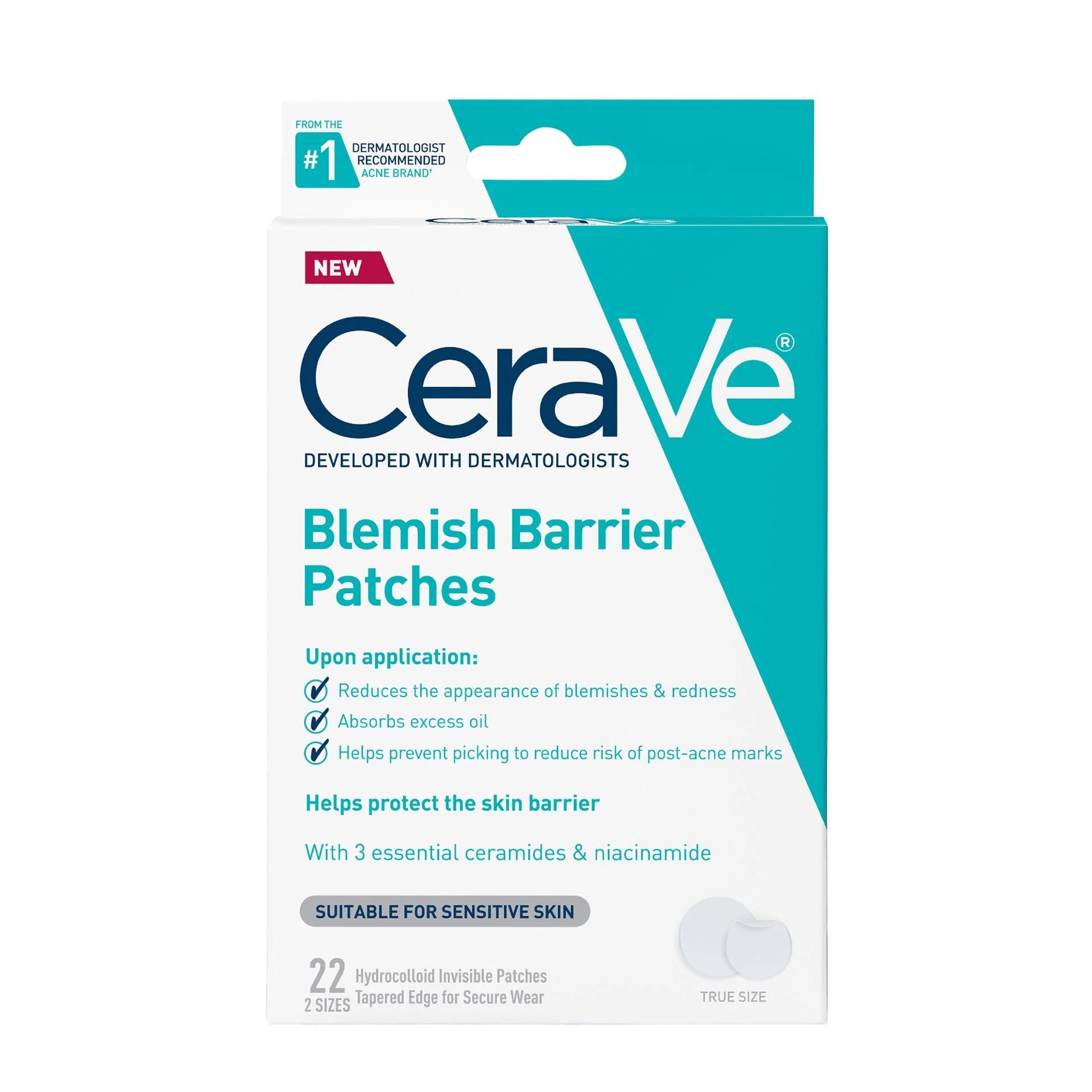 Amazon.com : CeraVe Hydrocolloid Blemish Patches, Oil Absorbing Spot Control with Ceramides and Niacinamide, Allergy-Tested & Suitable For Sensitive Skin, Ultra-Thin & Blends Into All Skin Tones, 22ct : Beauty & Personal Care