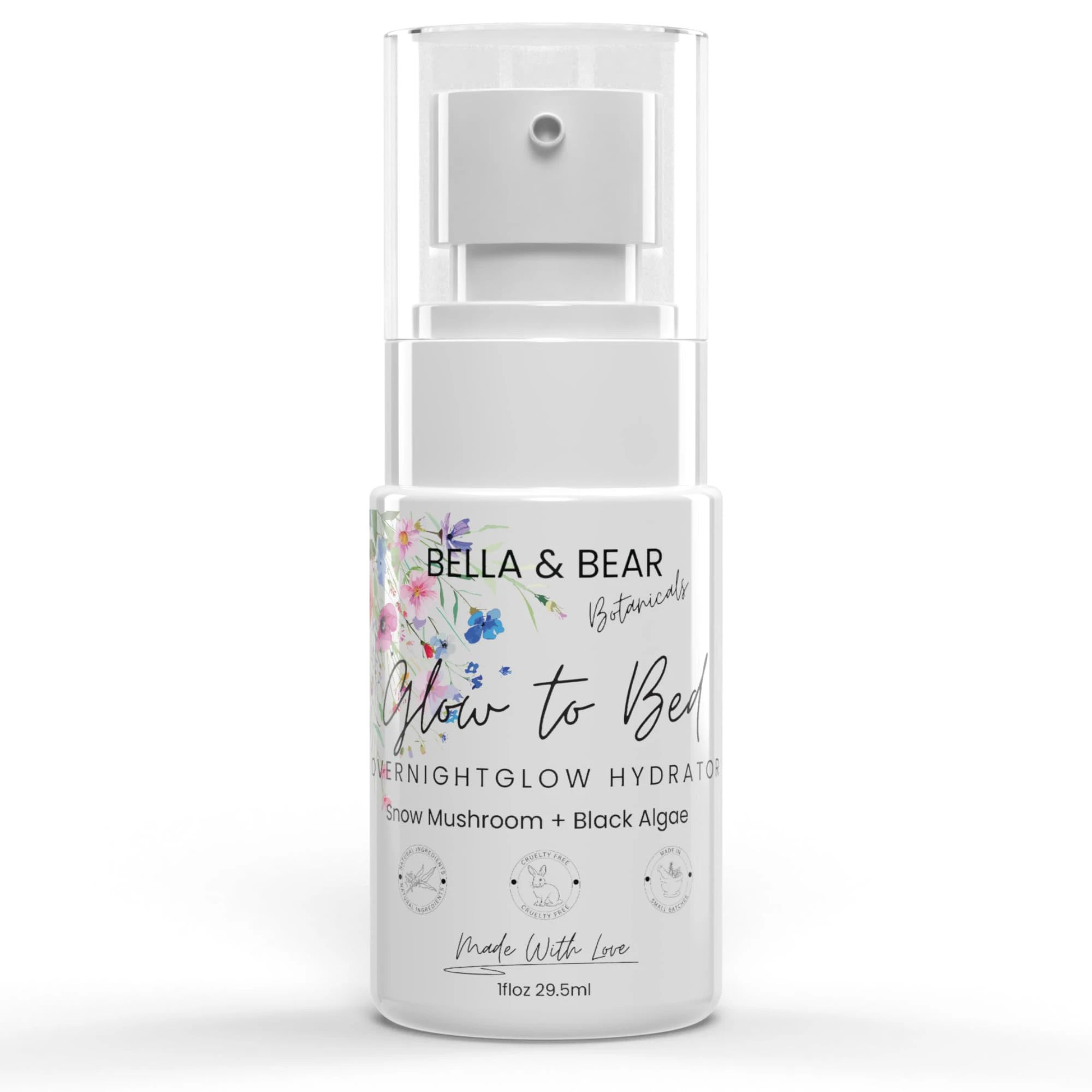 Bella & Bear Glow-To-Bed Overnight Glow Hydrator - Intensive Night Cream Mask for Deep Hydration, Radiance & Anti-Aging - With Multi-Molecular Hyaluronic Acid, Tremella, Squalane & Marine Extracts