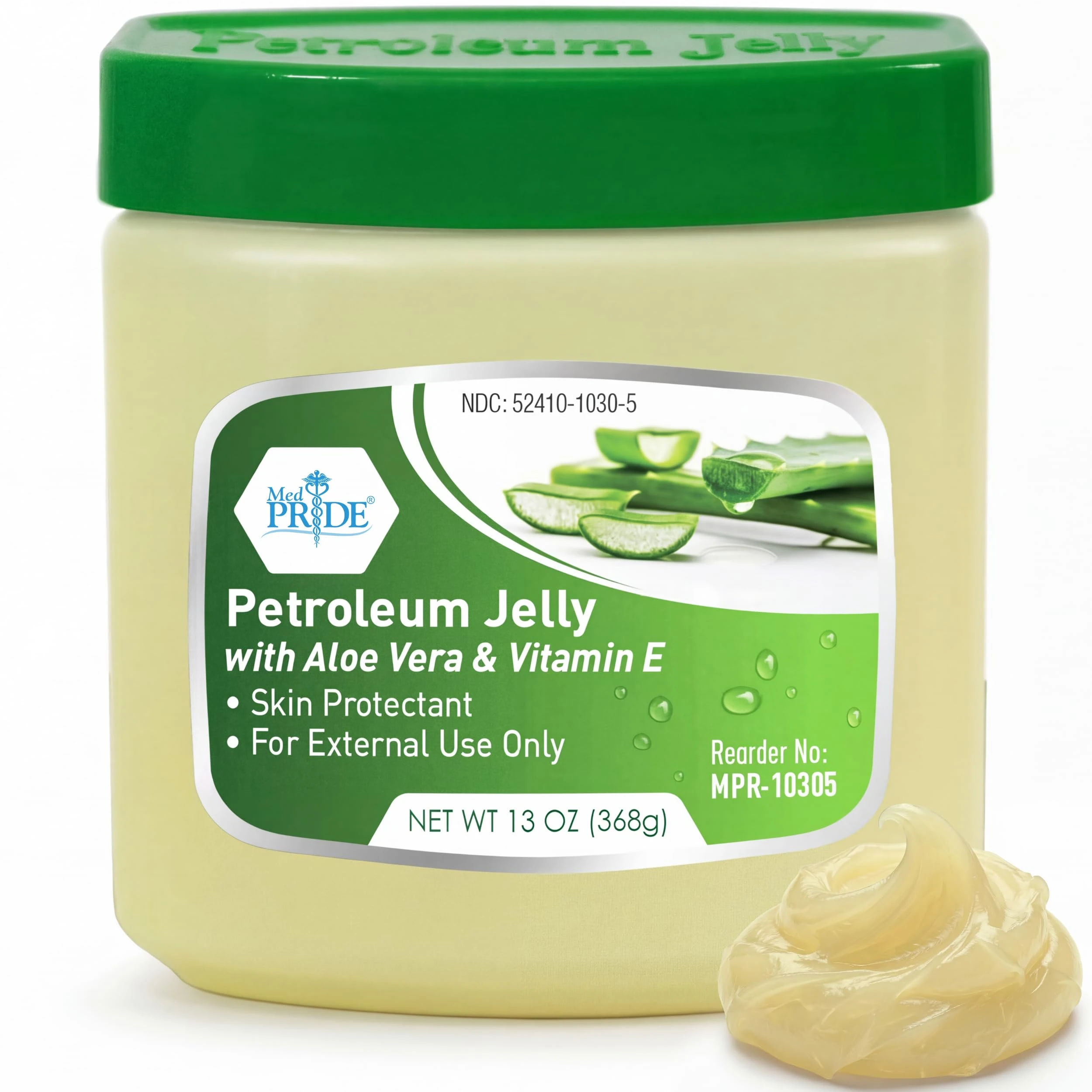 Amazon.com: MED PRIDE Petroleum Jelly with Aloe Vera & Vitamin E, 13 oz – Skin Protectant and Moisturizing Ointment for Dry or Irritated Skin, Rashes, Chapped Lips, Minor Cuts, Burns and Diaper Rash : Health & Household