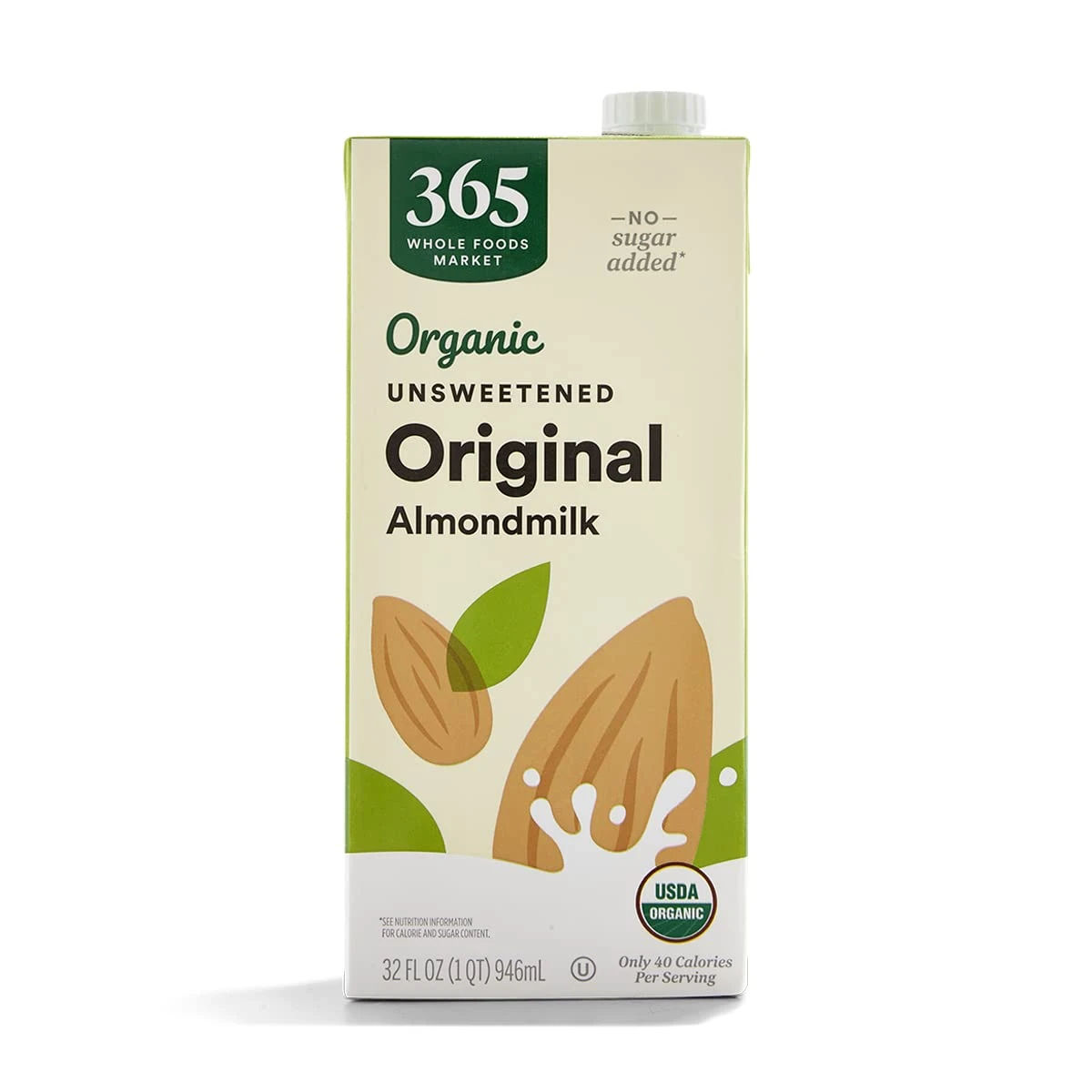 Amazon.com: 365 by Whole Foods Market, Organic Unsweetened Almond Milk, 32 Fl Oz : Grocery & Gourmet Food
