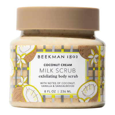 Amazon.com: Beekman 1802 Coconut Cream Exfoliating Milk Body Scrub - 8.0 fl oz - Smooths Skin & Evens Out Tone - With Goat Milk & Jojoba Beads - Skin Barrier & Biome Safe - Good for Sensitive Skin - Cruelty Free : Everything Else
