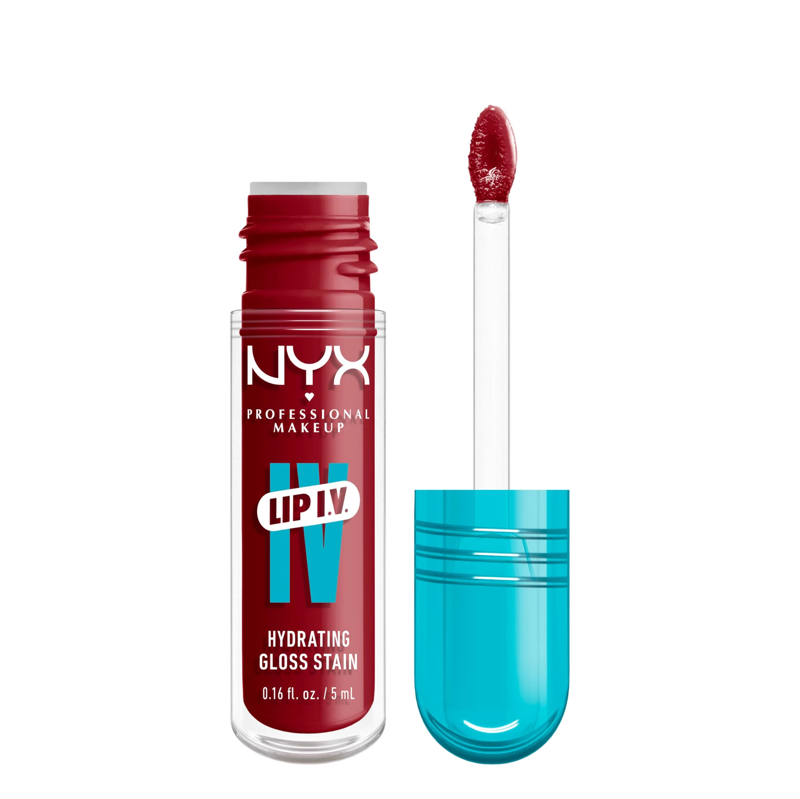 Amazon.com: NYX PROFESSIONAL MAKEUP Lip IV Hydrating Glossy Lip Stain with 12HR Hydration - Cranberry Splash (Red)