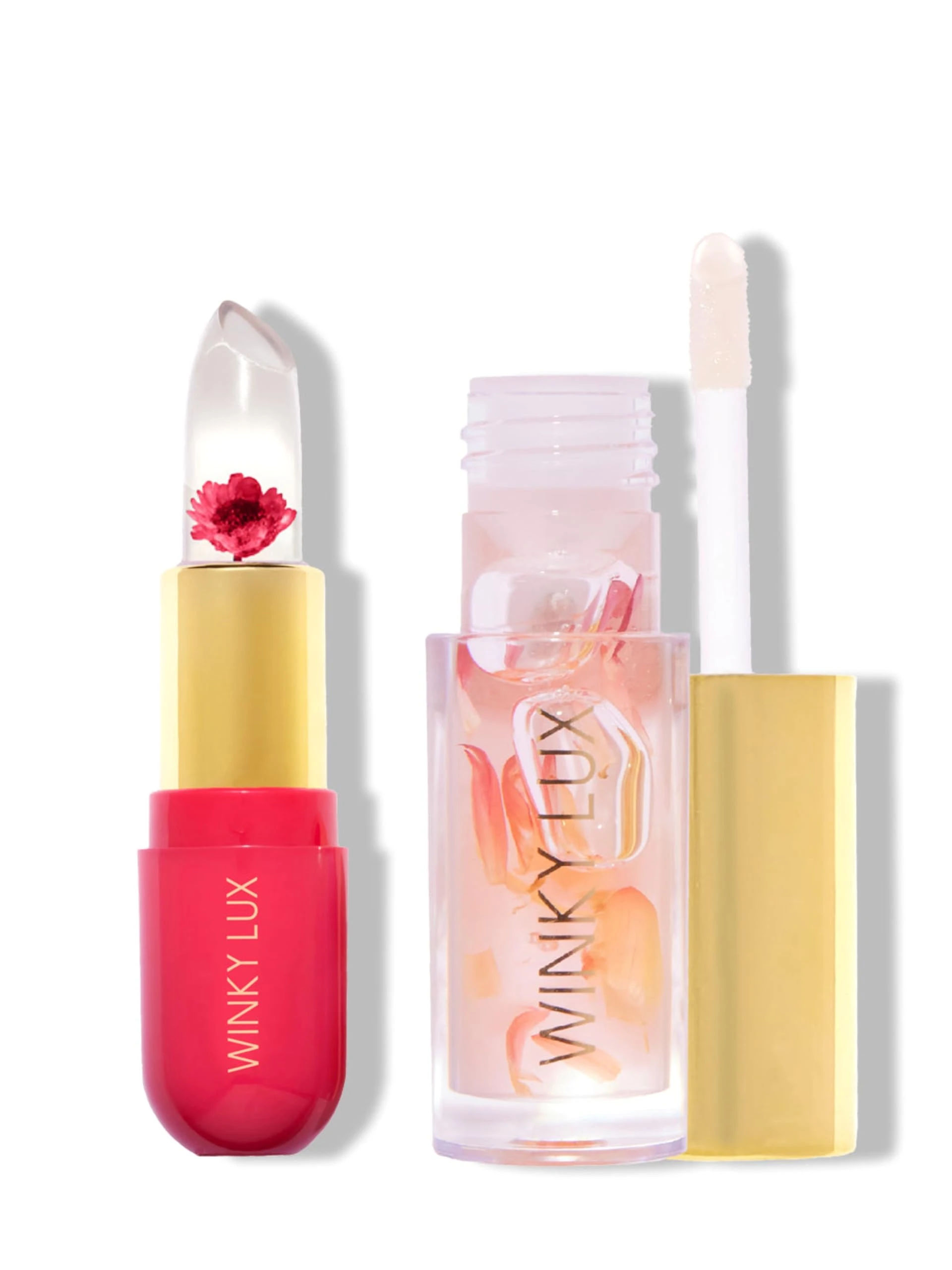 Amazon.com : Winky Lux Winter Blossom Pink Lip Kit – Ultra Nourishing Pink Flower PH Lip Balm, Non-Sticky Hydrating Flower Petal Clear Lip Oil, Lipcare Value Set : Beauty & Personal Care