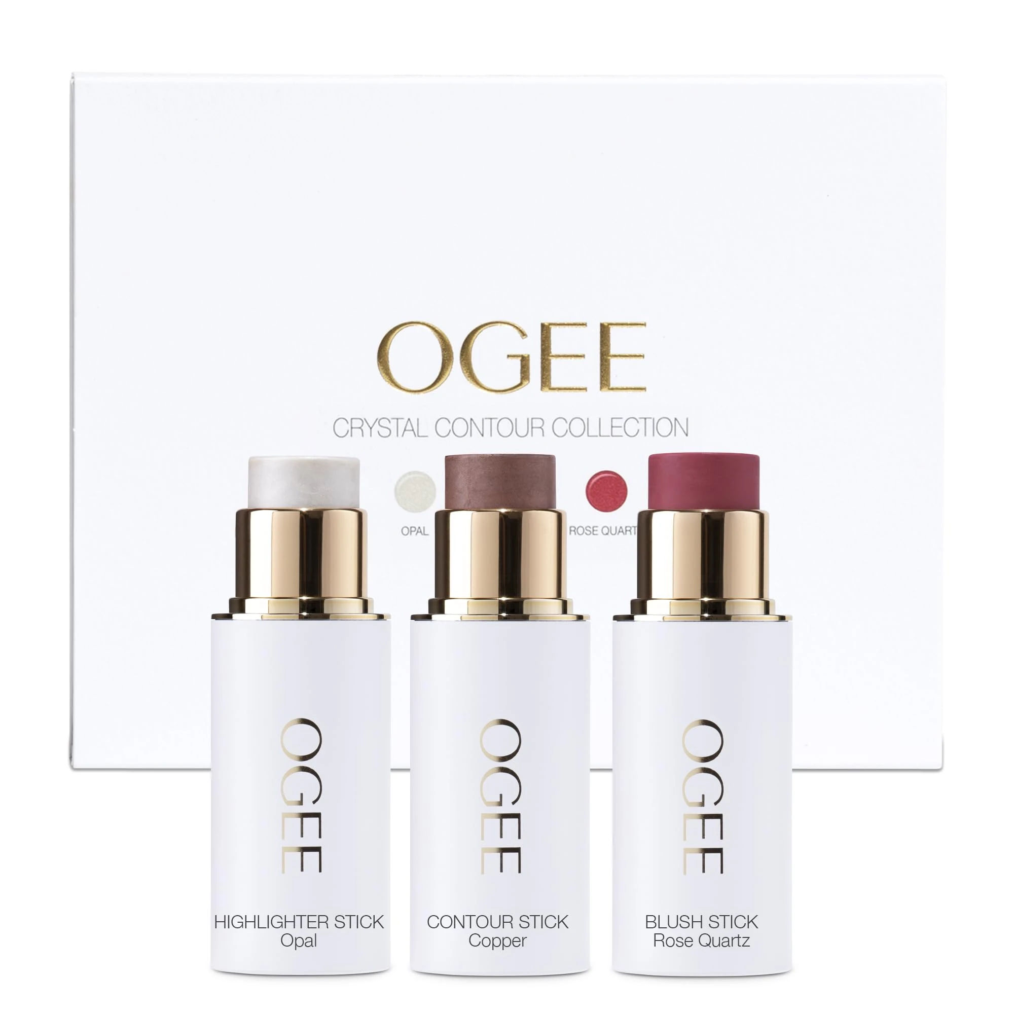 Amazon.com: Ogee Face Stick Crystal Collection Trio - Contour Stick Makeup Collection - Certified Organic Contour Palette - Includes Bronzer Stick, Blush Stick & Highlighter Stick : Beauty & Personal Care