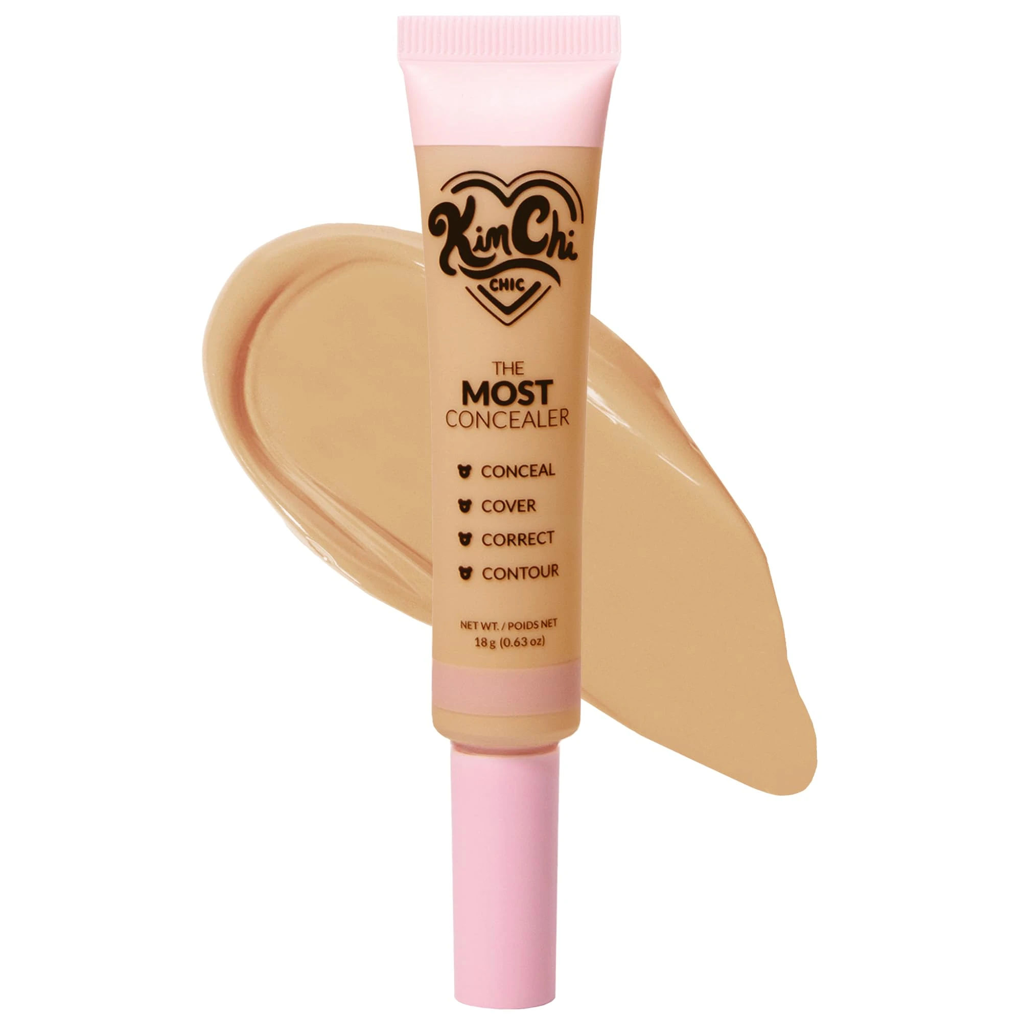 Amazon.com : KimChiChic Beauty The Most Concealer, Full Coverage Water Resistant Multi-Use Concealer, Conceal, Correct, Contour & Highlight, Matte Satin Finish, Brush Applicator, 0.63 oz, 6.5-Sandy Beige : Beauty & Personal Care