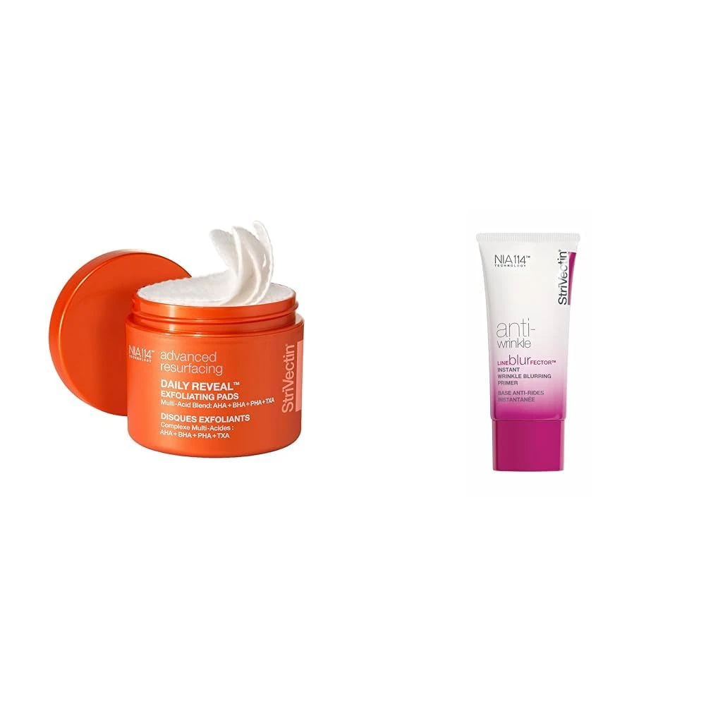 Amazon.com: StriVectin Advanced Resurfacing Daily Reveal Exfoliating Face Pads and Line BlurFector™ Instant Wrinkle Blurring Primer : Beauty & Personal Care