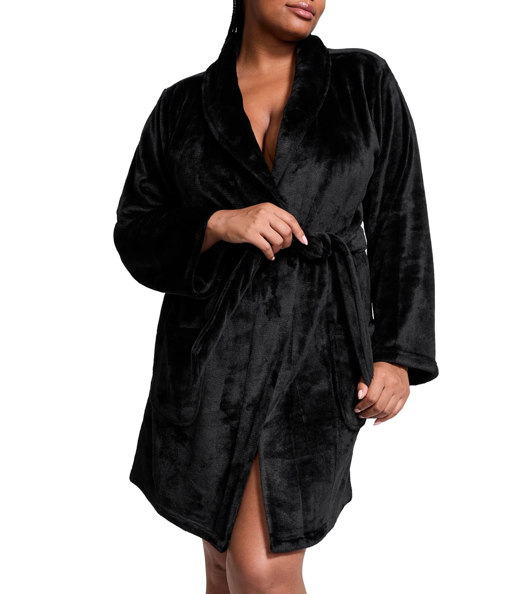 Victoria's Secret Short Cozy Robe, Robes for Women, Black (XS/S) at Amazon Women’s Clothing store