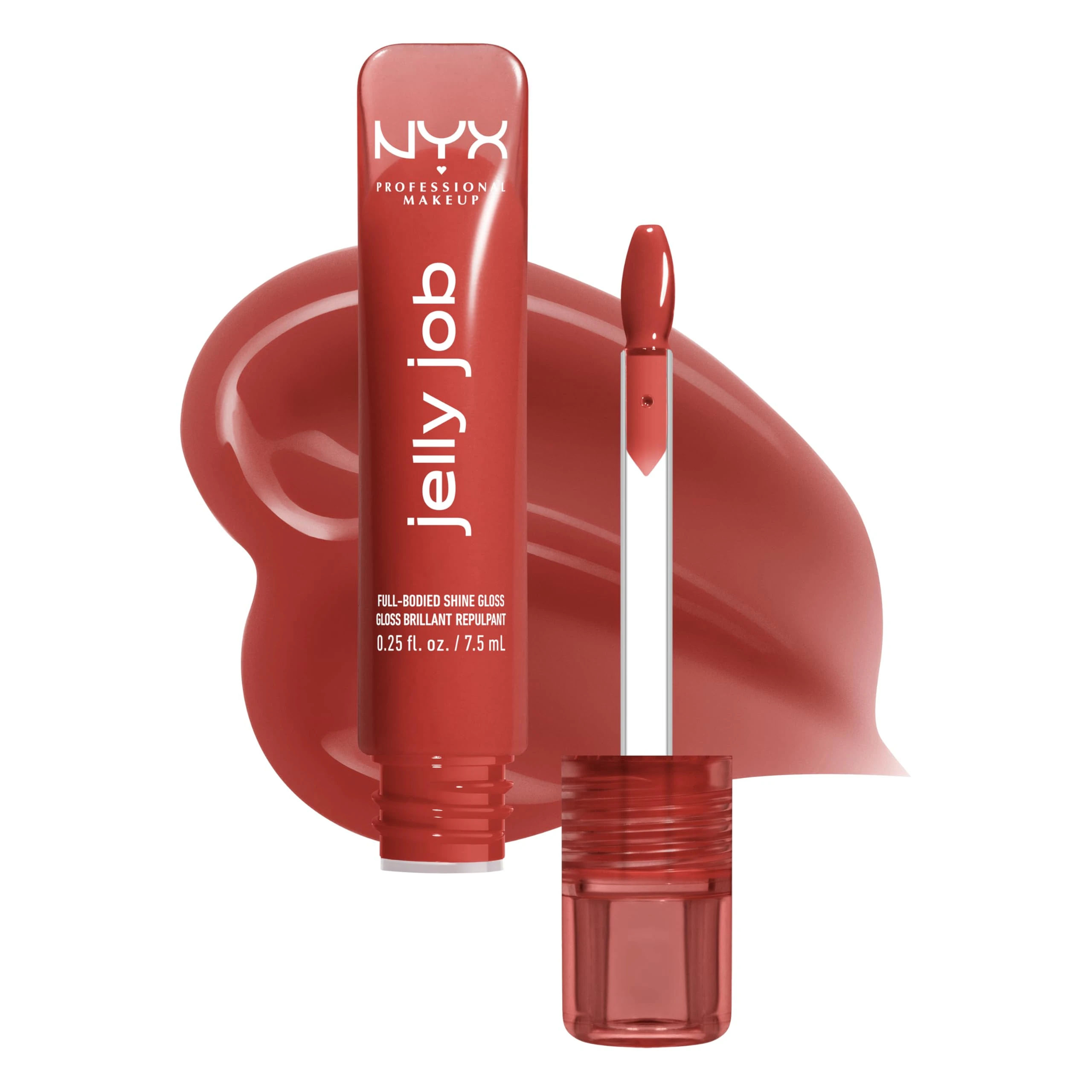Amazon.com : NYX PROFESSIONAL MAKEUP Jelly Job Lip Gloss, Lip Tint Gloss with Full-Bodied, Smoothing, and Hyper-Glossy Shine - Jelly Filled (Spice Brown) : Beauty & Personal Care