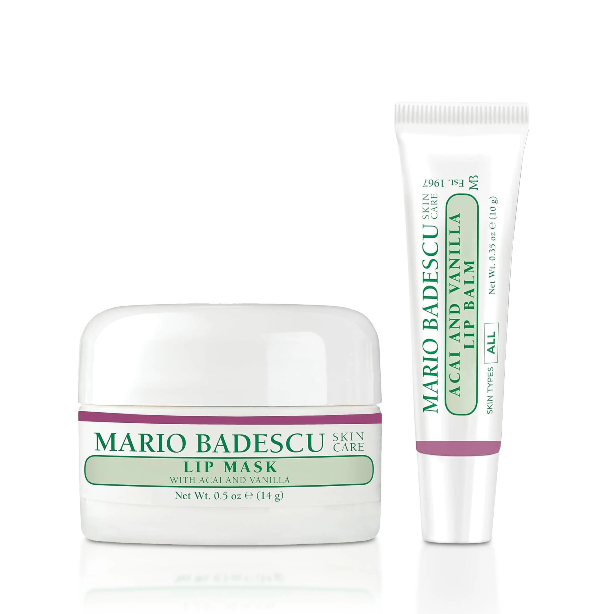 Amazon.com: Mario Badescu Acai & Vanilla Lip Care Set | Lip Mask for Overnight Hydration with Coconut Oil & Shea Butter + Moisturizing Lip Balm for Dry Lips | 0.5 Oz & 0.35 Oz : Beauty & Personal Care