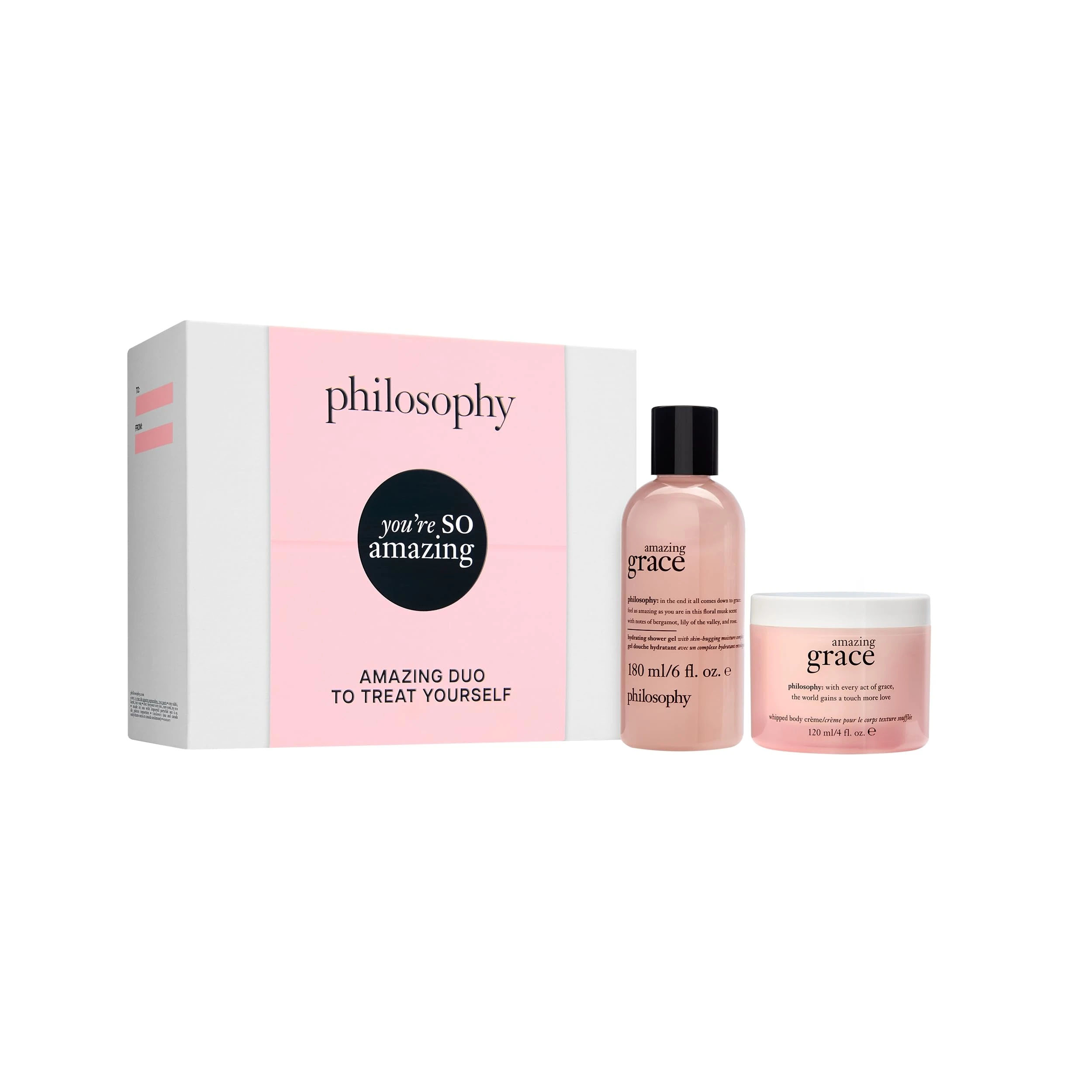 Amazon.com: philosophy you're so amazing gift set - 2-pc. amazing grace hydrating shower gel (6oz) & whipped body crème (4oz) - moisturizing bath & body duo for women : Everything Else