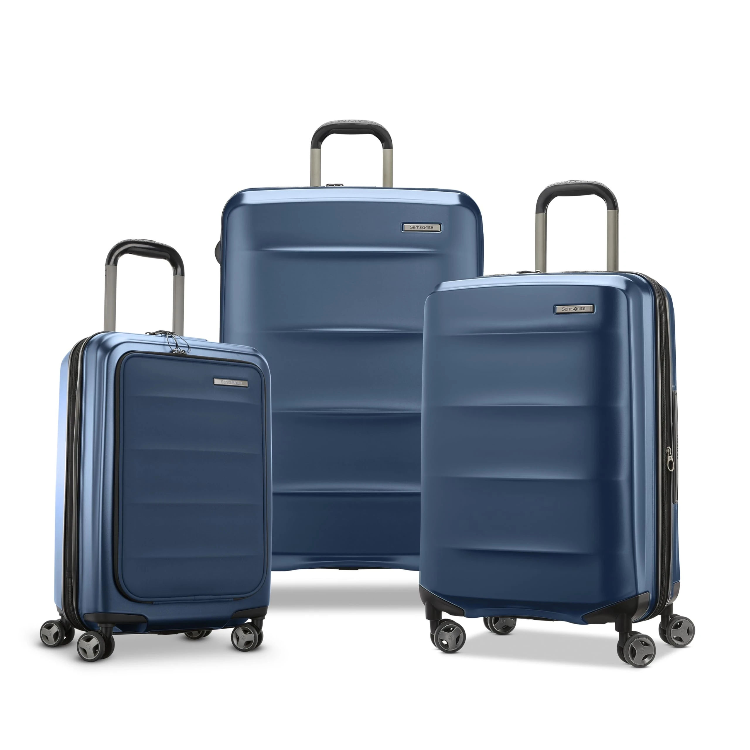 Amazon.com | Samsonite Octiv Pro 3-Piece Hardside Lightweight (21/24/28) Front Pocket Carry-On Pro, Medium & Large-Checked Luggage Set, Expandable, Four Spinner Wheels, Adjustable Handle, TSA Lock – Blue | Carry-Ons