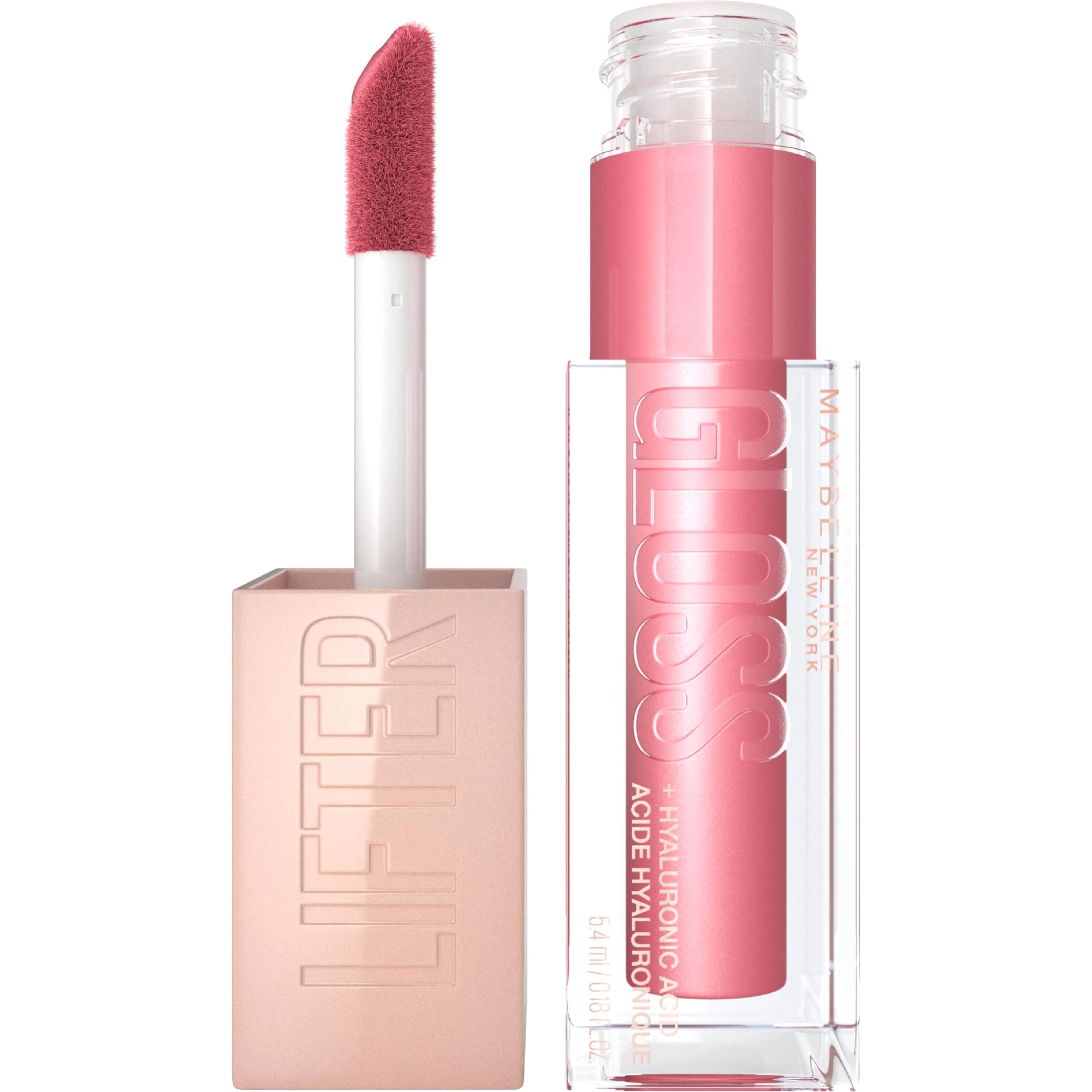 Amazon.com : Maybelline Lifter Gloss, Hydrating Lip Gloss with Hyaluronic Acid, High Shine for Plumper Looking Lips, Petal, Warm Pink Neutral, 0.18 Ounce | Hydrating Lip Gloss : Beauty & Personal Care
