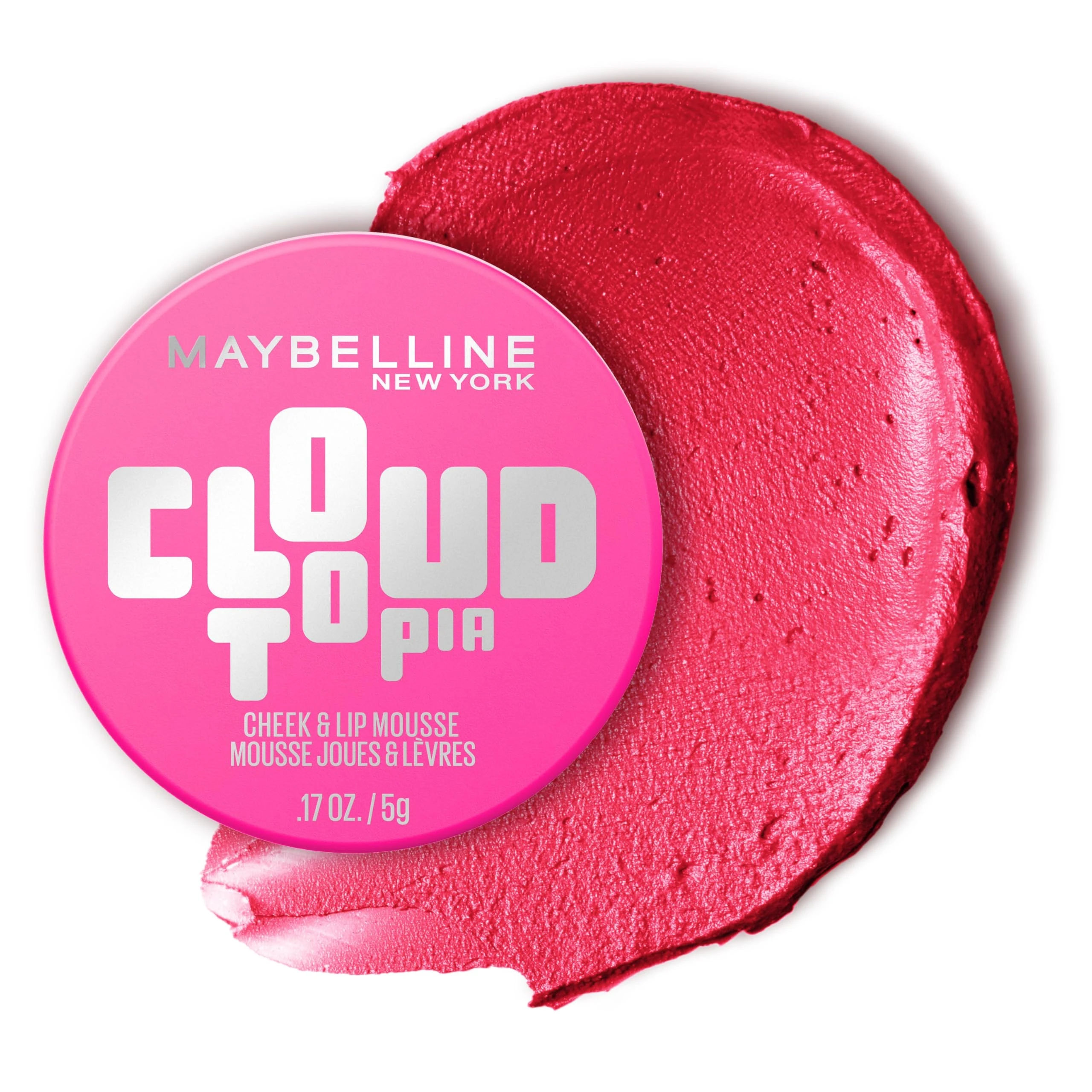 Amazon.com : Maybelline Cloudtopia Blush for Cheeks and Lip Mousse, Ultra-Vivid, Pigmented Formula for Up to 14HR of Blush and Lip Makeup Color, Pink Daydream, 1 Count : Beauty & Personal Care
