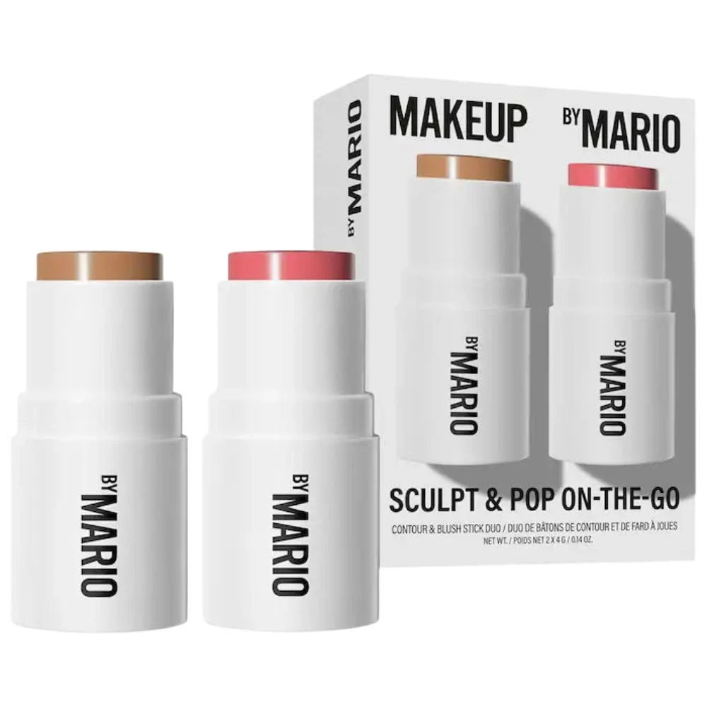 Amazon.com : Makeup By Mario Sculpt & Pop On the Go Contour & Blush Stick Duo Makeup Gift Set - Light Medium & Sweet Pink : Beauty & Personal Care