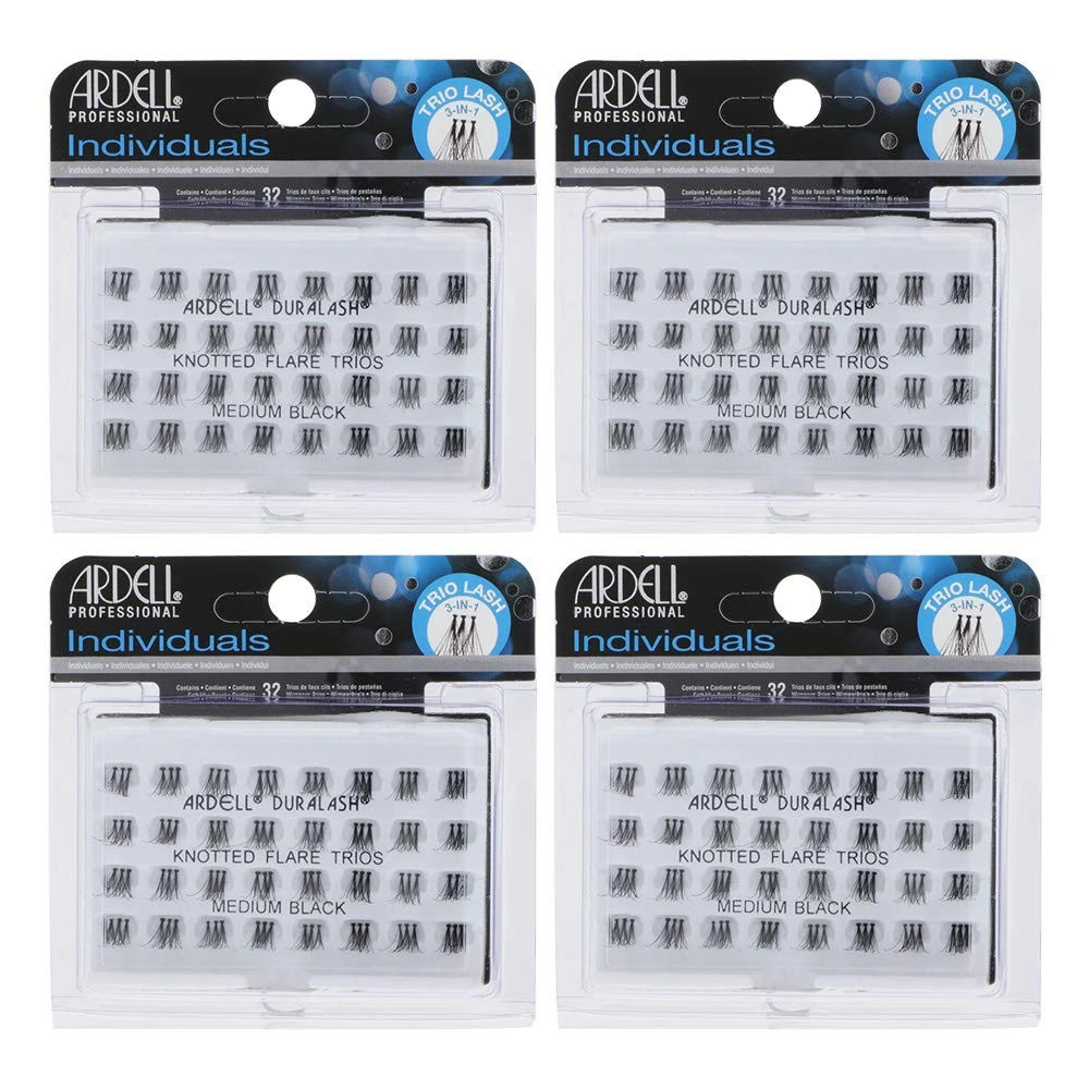 Amazon.com: Ardell False Eyelashes Individual Lashes Trios Medium Black, Reusable DIY Lash Clusters, Eyelash Extensions, 4 Pack : Beauty & Personal Care