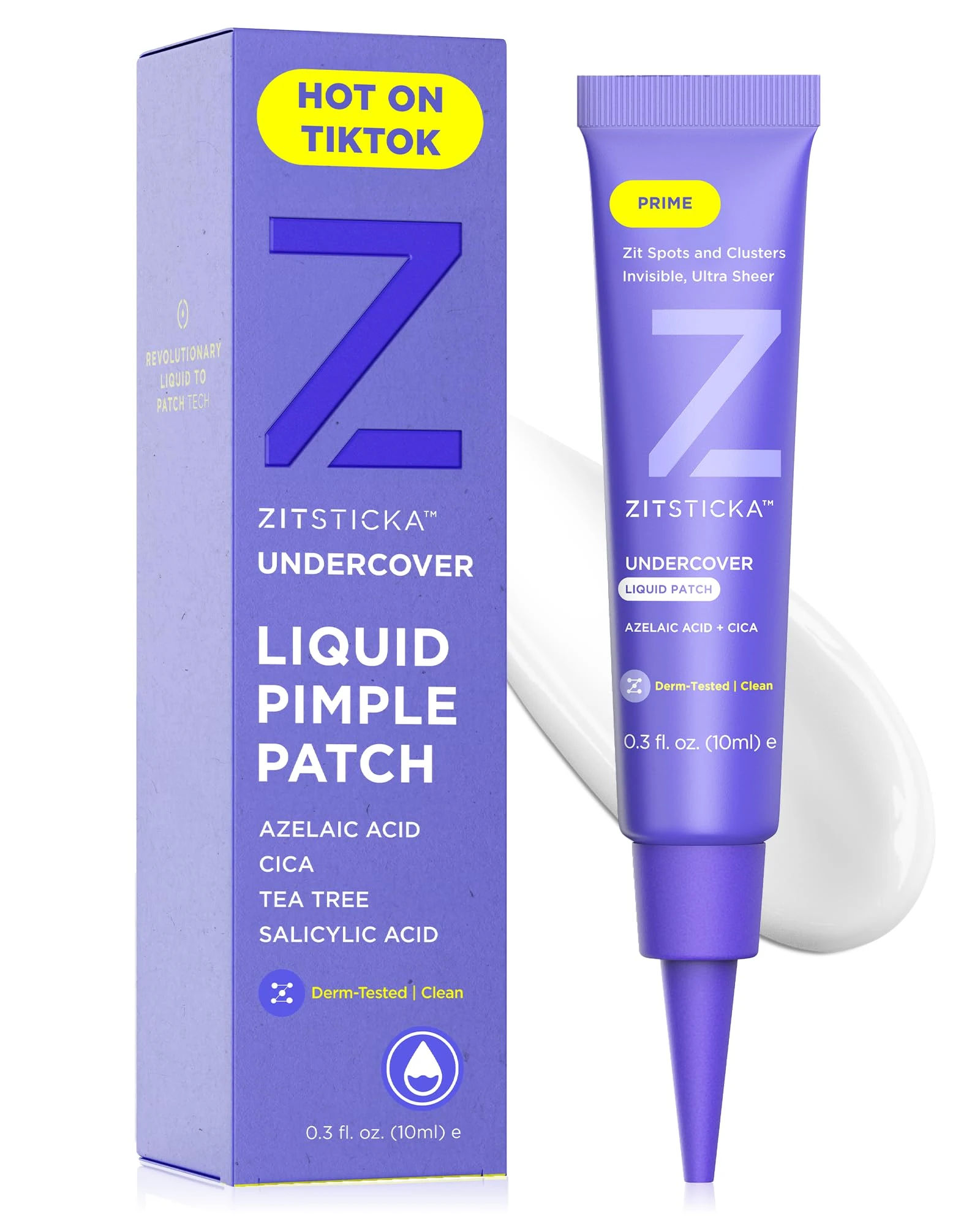 Amazon.com : ZitSticka Liquid Pimple Patch - Invisible Pimple Patches for Face, Pimple Cream, Salicylic Acid Spot Cover For Face, Liquid Pimple Patch Large & Clear Fits to Makeup (0.3oz,10ml) : Beauty & Personal Care