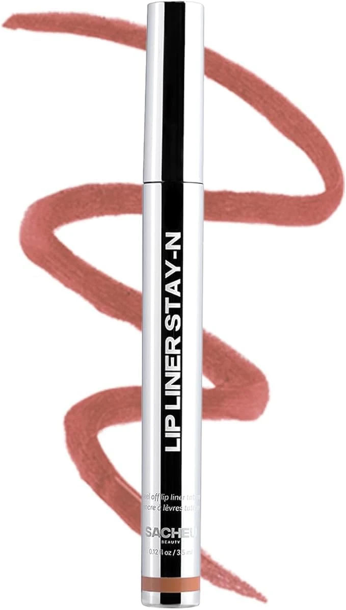 Amazon.com : Sacheu Lip Liner STAY-N Peel Off Lip Stain — Long Lasting Waterproof Lip Tint with Hyaluronic Acid & Vitamin E — Transfer Proof Matte Finish, Vegan & Cruelty-Free (p-INKED) : Beauty & Personal Care