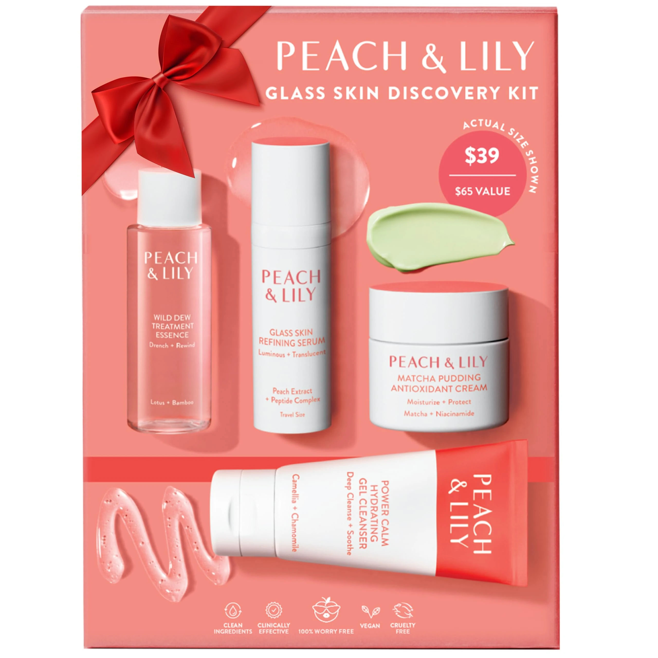 Amazon.com: Peach & Lily - Glass Skin Discovery Kit (4 Products) - 1 Cleanser, 1 Essence, 1 Serum & 1 Cream - Skin Care Set - Acne Routine - Travel Essentials - Self Care - Vegan & Cruelty Free - Korean Beauty : Beauty & Personal Care