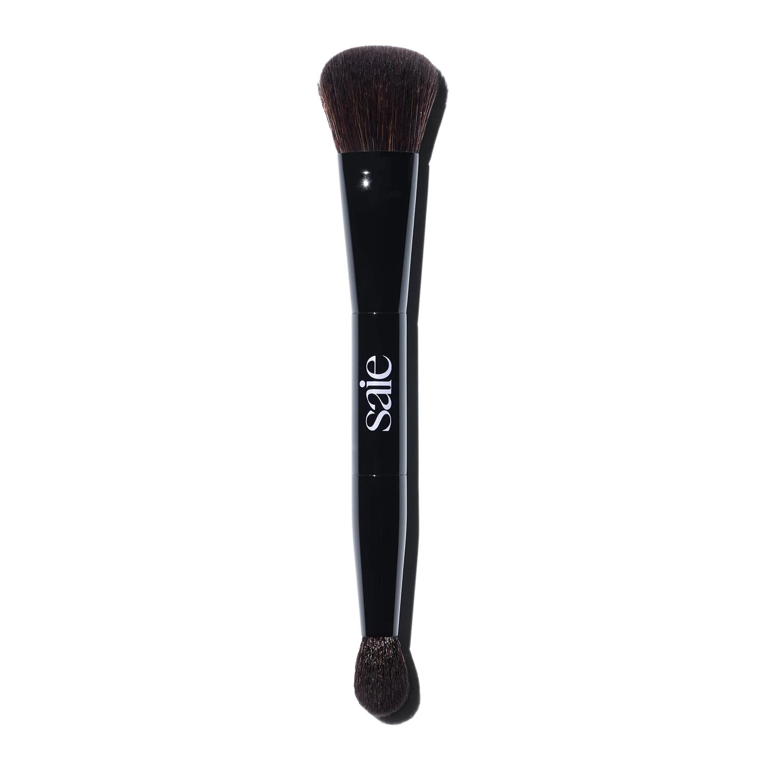Amazon.com: Saie The Double Brush - Dual Ended Makeup Brush For Powder and Cream Formulas - 2 Ultra-Soft Makeup Brushes in 1 for Precise + All-Over Application - Conceal, Highlight, and Sculpt - Vegan (1 Count) : Beauty & Personal Care