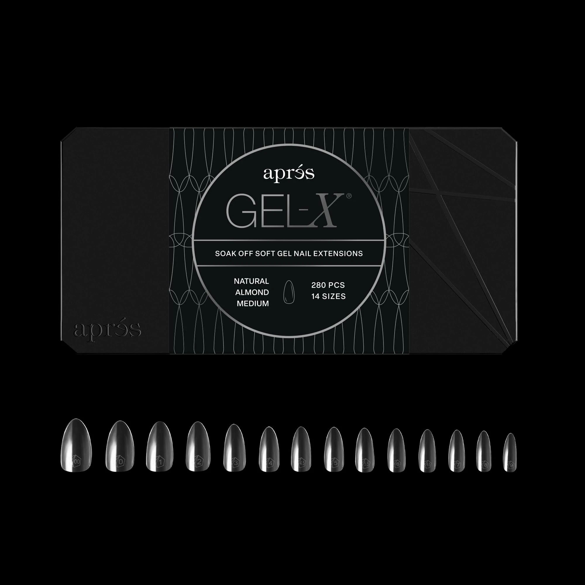 Amazon.com: Apres Gel-X® Almond Box of Nail Tips | 280 Gel-X Tips, Soft Tips, 14 Sizes 00-9 | Half-sizes Included (Natural Almond Medium, 280 Count) : Beauty & Personal Care