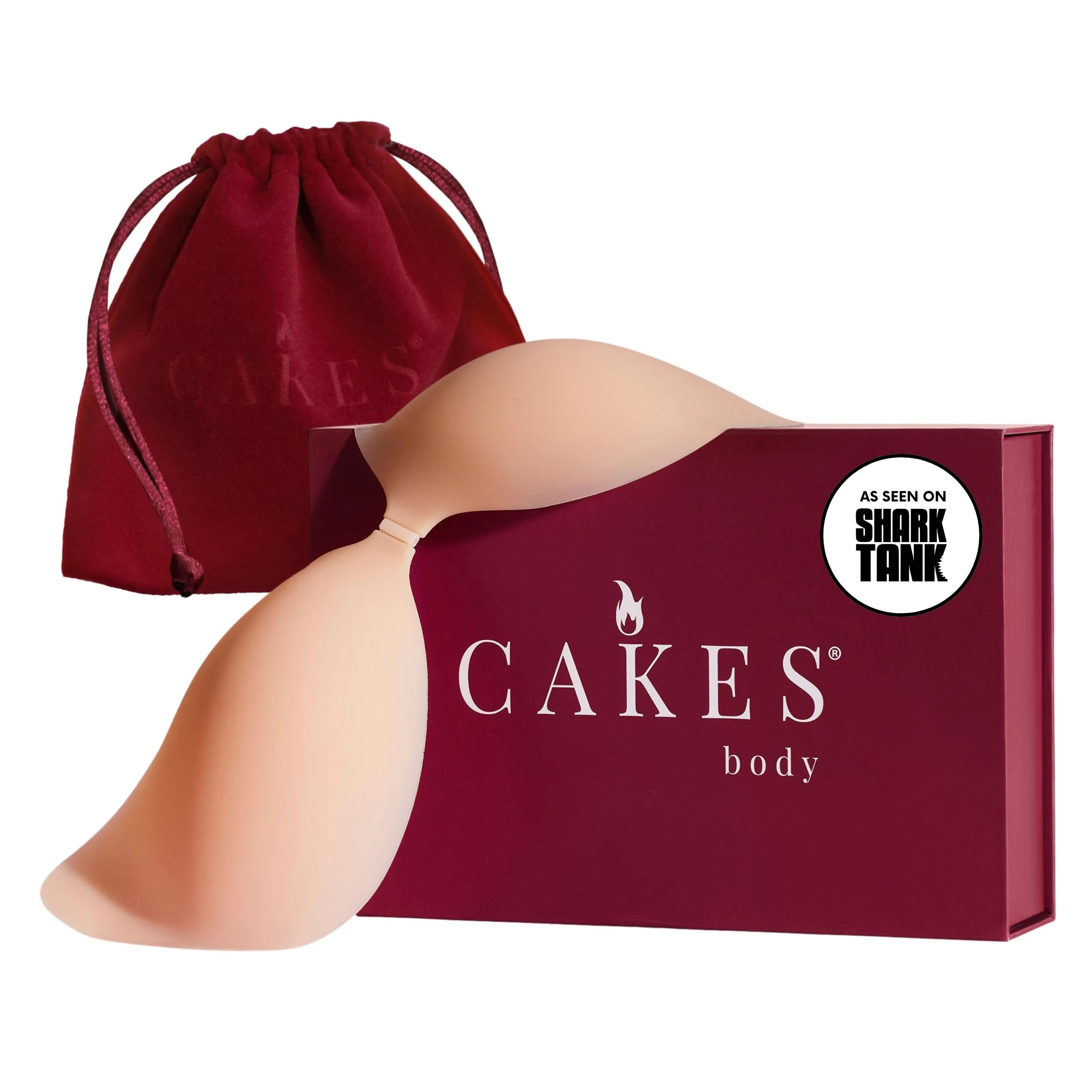 CAKES Body Adhesive Strapless Bra - Reusable Cakes Sticky Bra for Fuller Looking Seamless Shape, Sculpting Solution for The Best Boobs of Your Life - Caramel, Size Small (32A,34A,32B,34B) at Amazon Women’s Clothing store