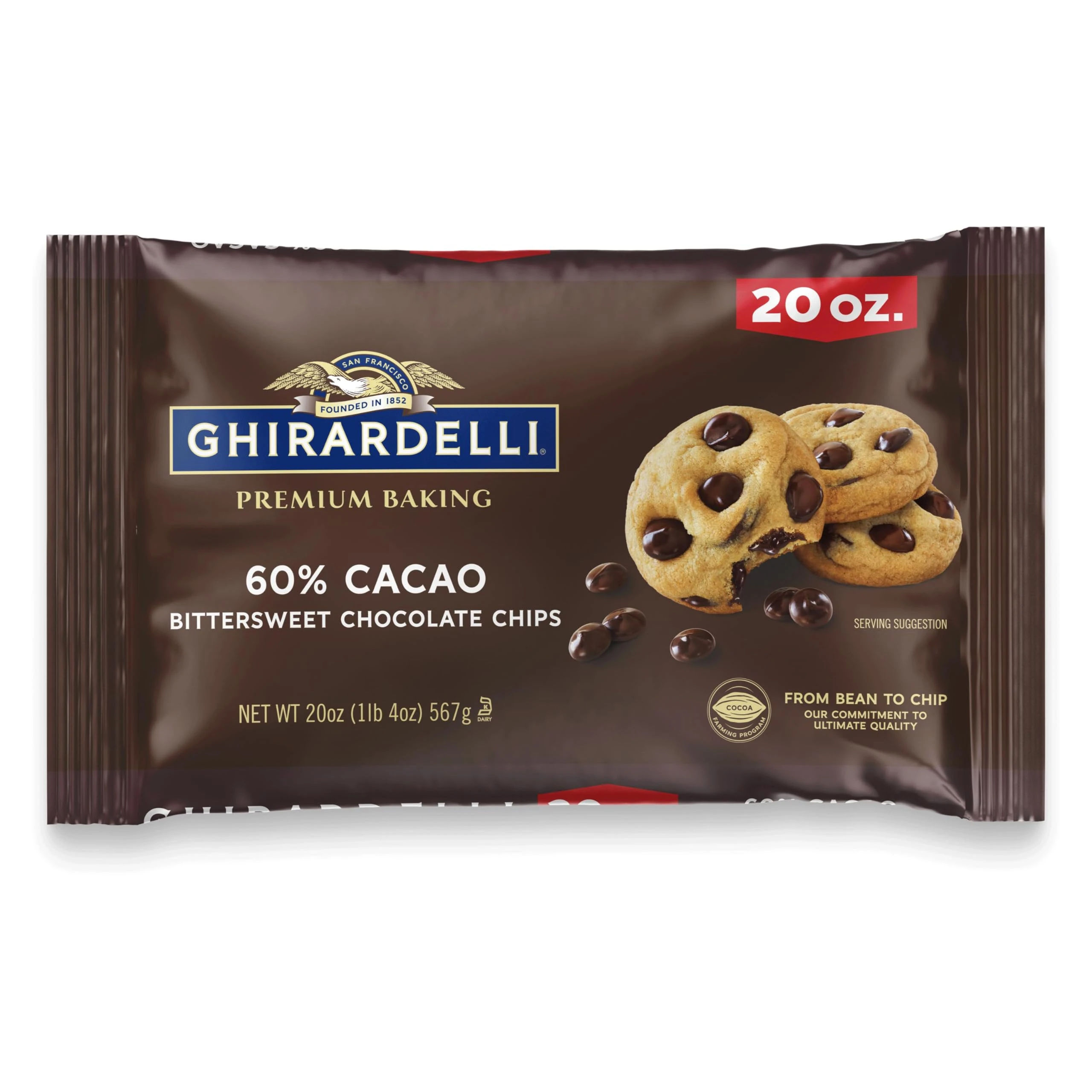 Amazon.com: GHIRARDELLI 60% Cacao Bittersweet Chocolate Premium Baking Chips, 20 OZ Bag
