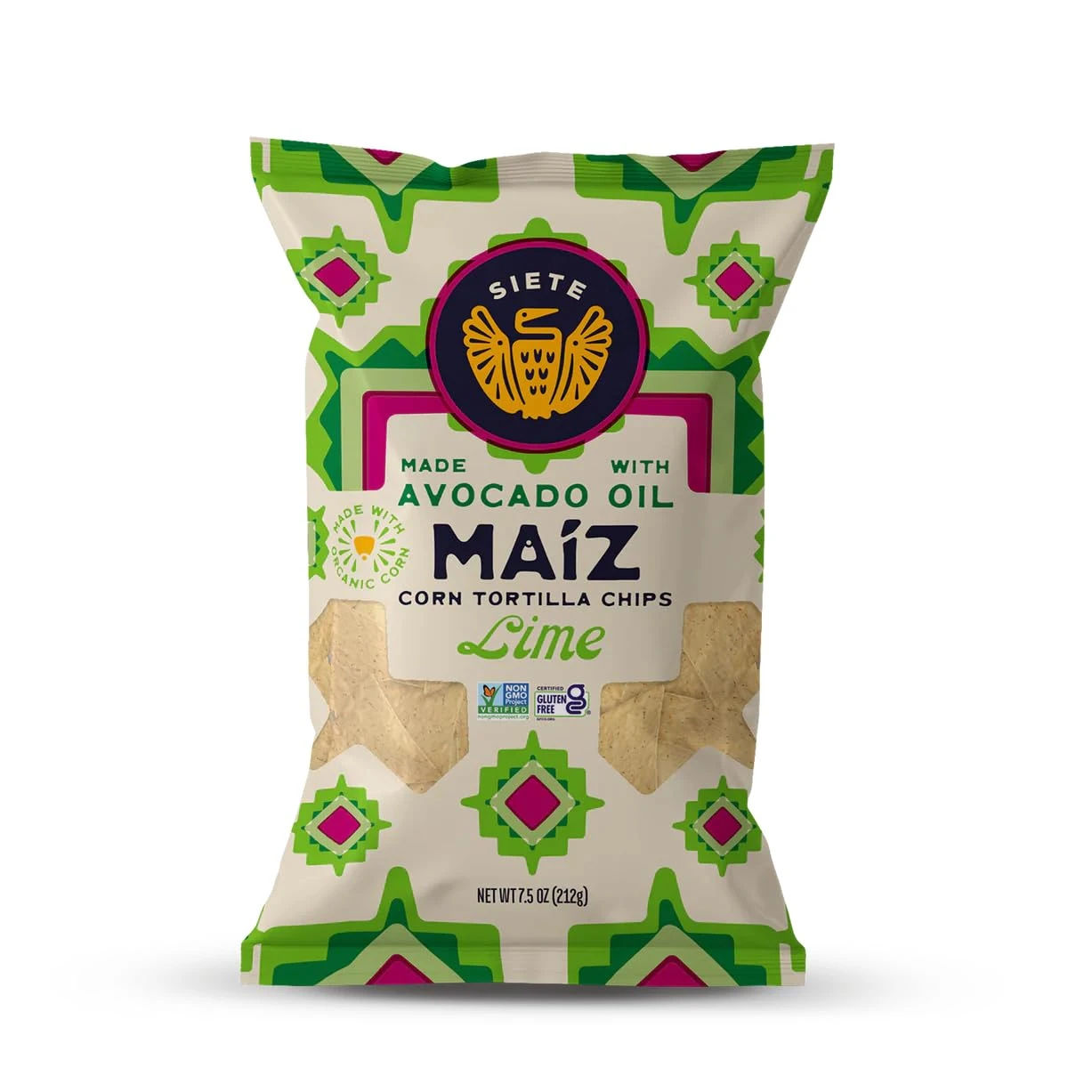 Amazon.com: Siete Maiz Totopos Corn Tortilla Chips | Lime | Gluten Free | Vegan Snacks | Non GMO & Organic Corn Chip | Made with Avocado Oil | Preservative Free | 7.5 Oz. Bag (Pack of 6)