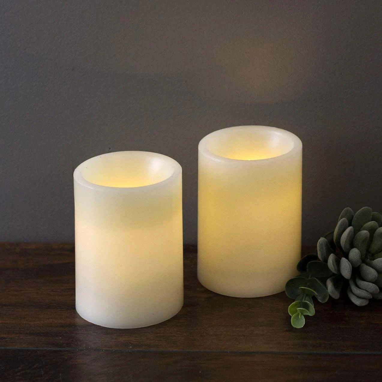 Amazon.com: Martha Stewart Flameless LED, 4 Inch Pillar Candles, Ivory, 2 Piece Set : Home & Kitchen