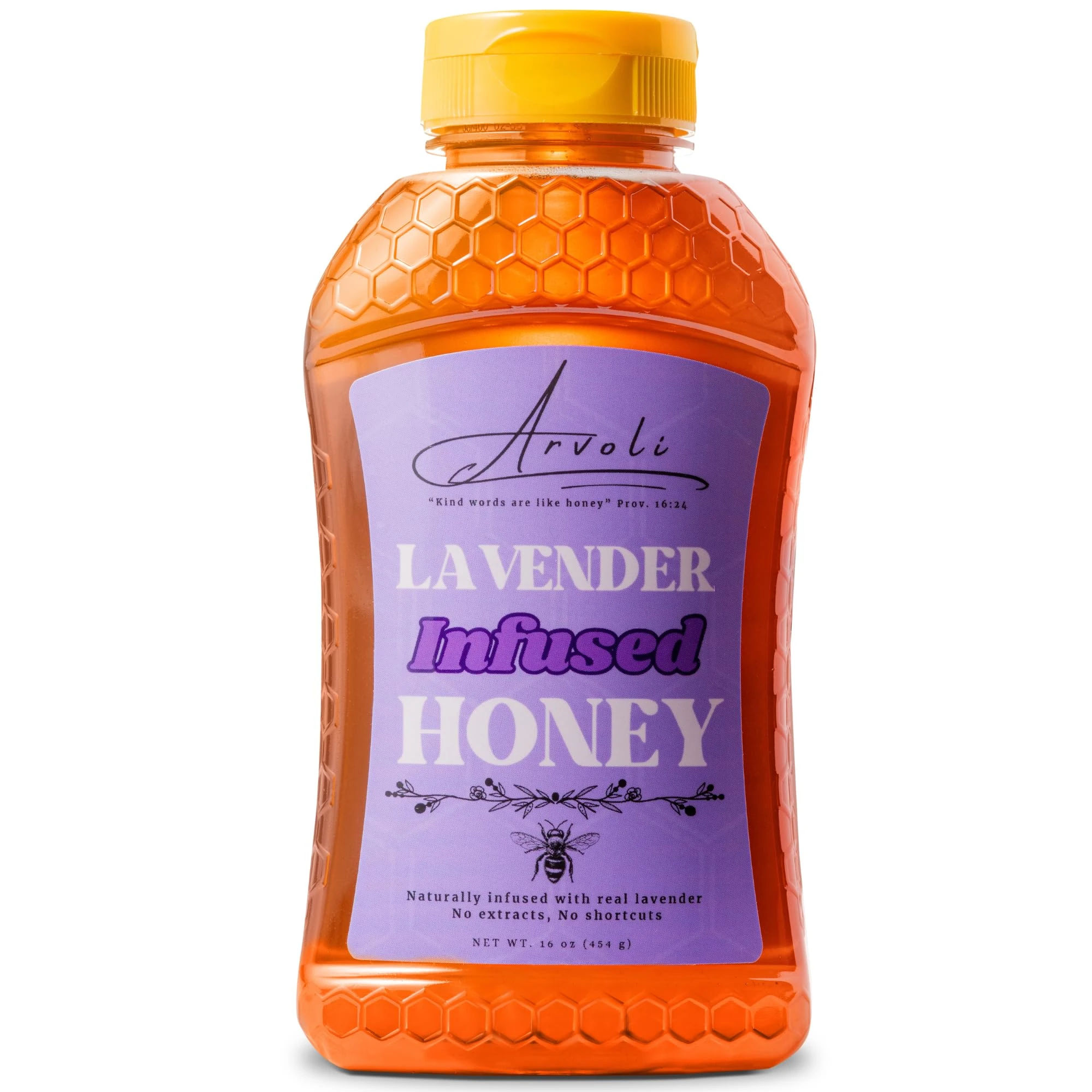 Amazon.com : Lavender Honey - Infused Honey with Real Lavender - Clean Simple Syrup for Coffee, Tea, Matcha - 16 oz : Grocery & Gourmet Food