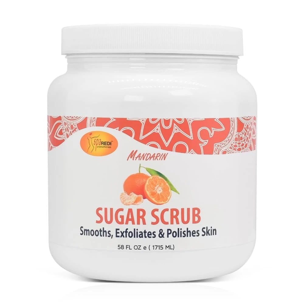 Amazon.com : SPA REDI Sugar Scrub - Exfoliating, Moisturizing, Hydrating and Nourishing, Glow, Polish, Smooth and Fresh Skin - Body Exfoliator, Mandarin - 58 Oz : Beauty & Personal Care