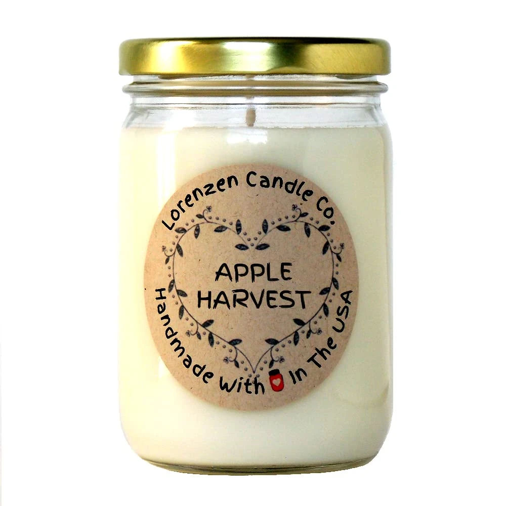 Amazon.com: Apple Harvest Soy Candle, 12oz | Handmade in The USA with 100% Soy Wax