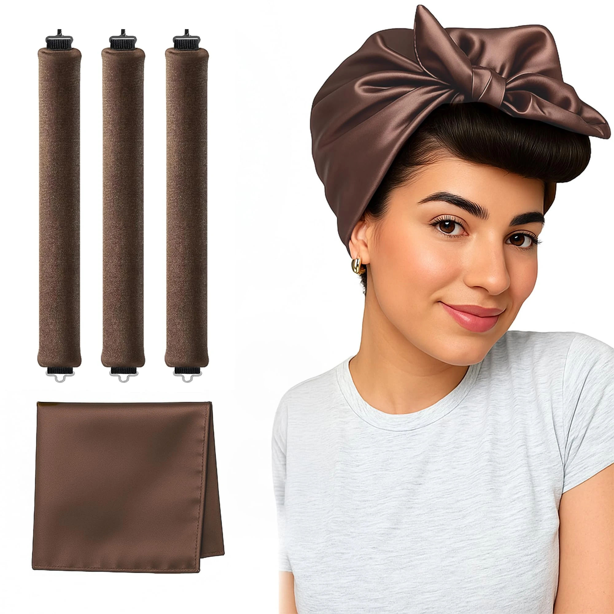 Amazon.com : Overnight Blowout Rods | Heatless Curls Rollers Hair Curlers to Sleep In Foam Rolls Velvet Satin Long Short Curling Blow Out Look No Heat Dry Thin Thick Tools Set Soft by VISOFO (Brown, Set of 3) : Beauty & Personal Care