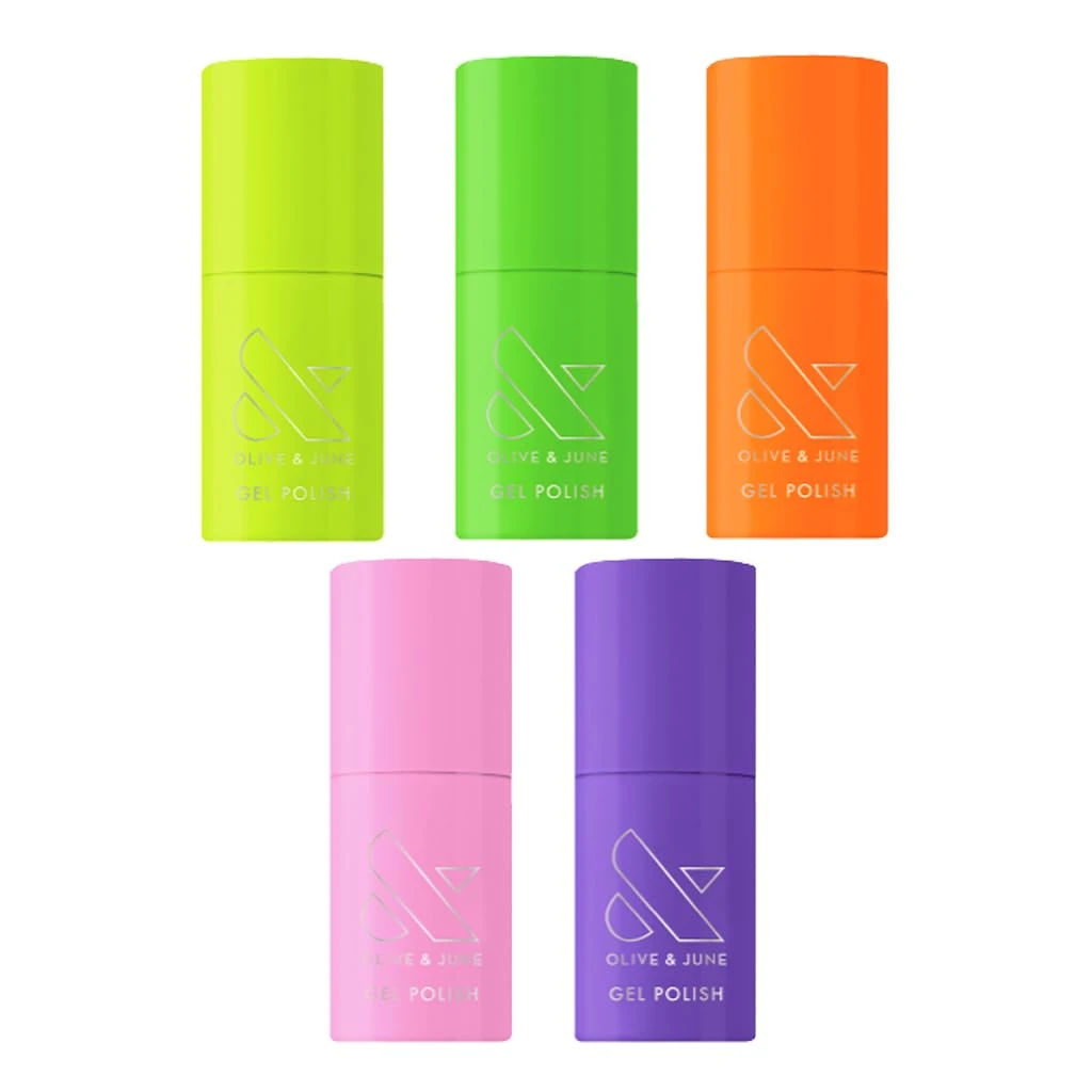 Amazon.com: Olive & June Gel Summer Brights Nail Polish Set | UV LED Nail Lamp Needed | 5 Neon Shades: Time to Re-Apply, Cancel My Return Flight, OOO 4Eva, Permanent Vacation, Wish You Were Here : Beauty & Personal Care