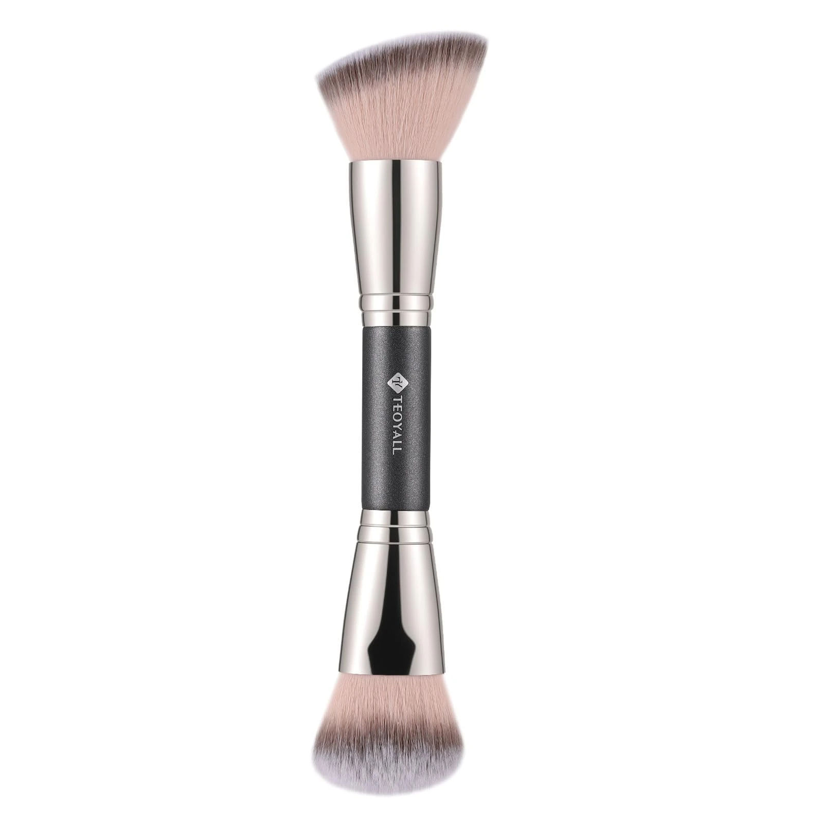 Amazon.com: TEOYALL Dual-Ended Foundation Blending Brush, Flat Angled Kabuki and Domed Cheek Synthetic Bristles for Liquid Cream Powder : Beauty & Personal Care