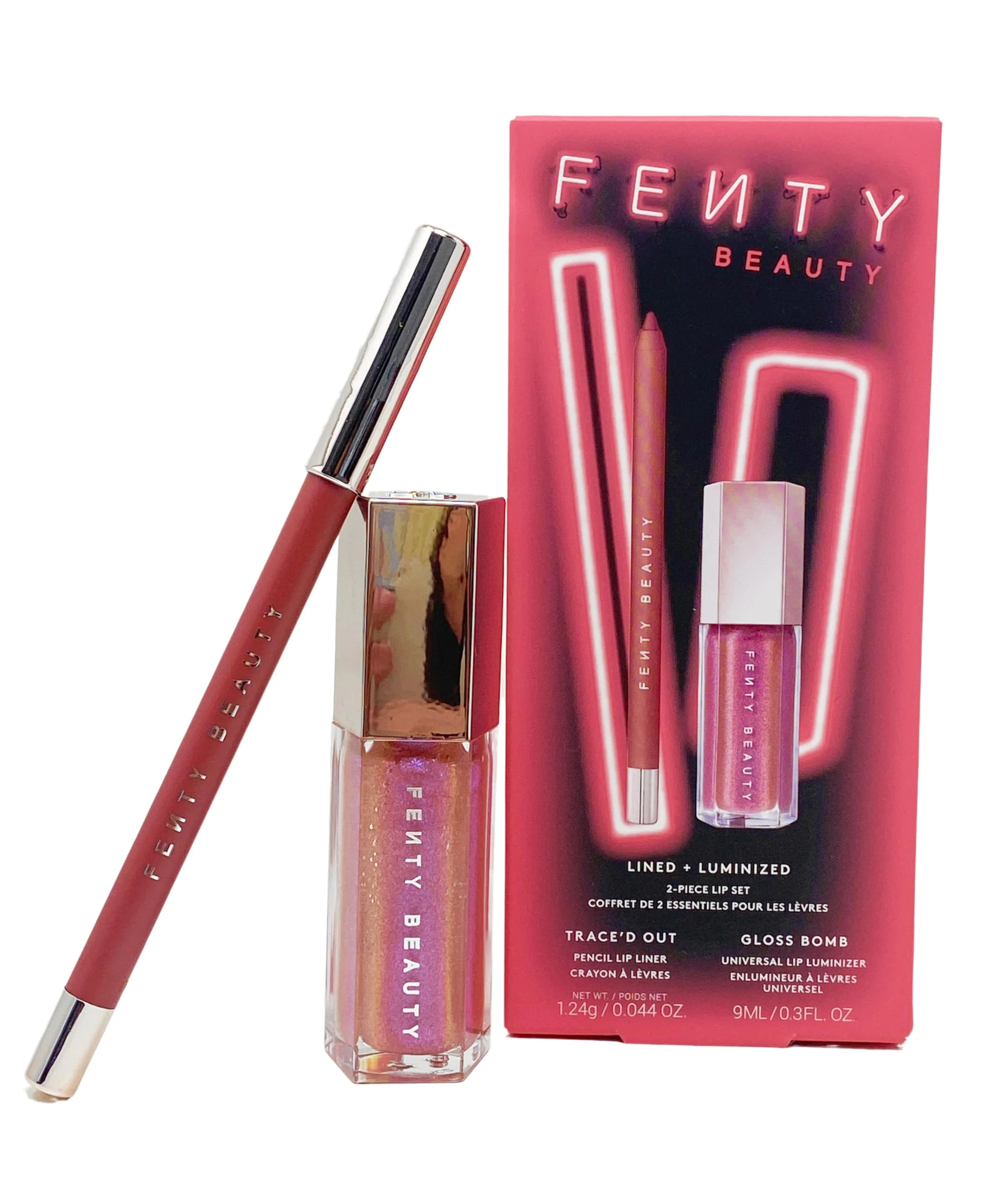 Amazon.com : FENTY BEAUTY Lined + Luminized 2 piece Lip Set - Lip Liner (Riri) and Gloss Bomb (Grape Splash) : Beauty & Personal Care