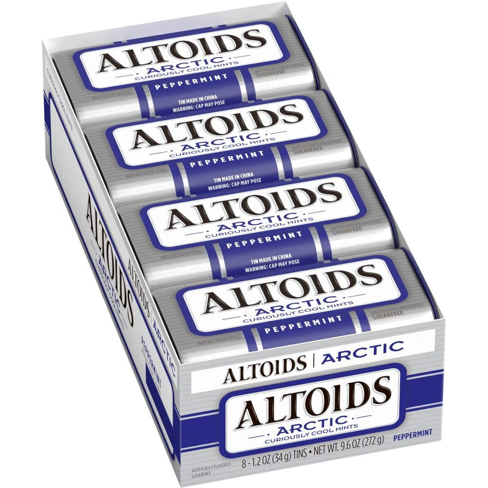 Amazon.com : ALTOIDS Arctic Peppermint Breath Mints - Altoids Hard Candy Bulk, Sugar Free Mints 1.2 oz Tin, Pack of 8 : Everything Else