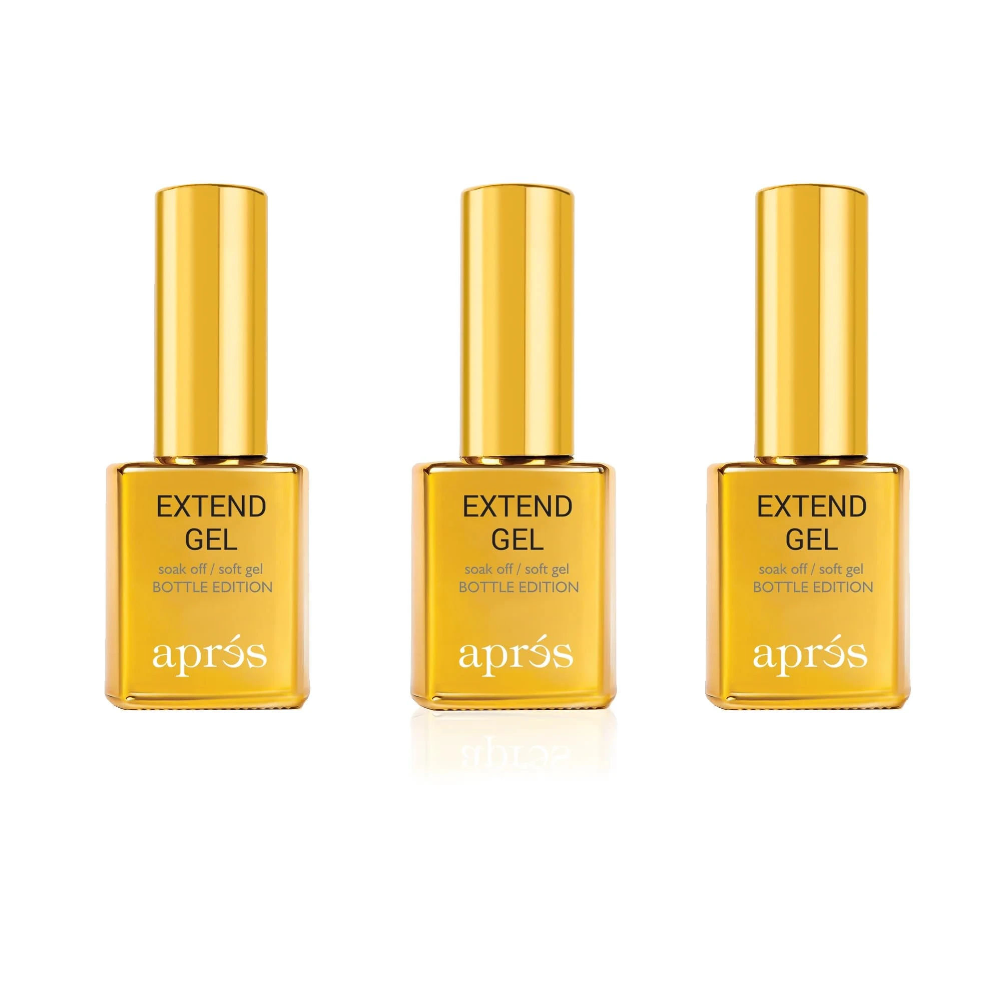 Amazon.com: Aprés Extend Gel Gold Bottle Edition, Pack of 3 - Gel-X Tips Adhesive, No Primer or Bonder Needed (15 ml each) : Beauty & Personal Care