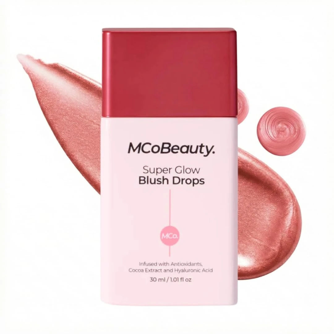 Amazon.com : MCoBeauty - Super Glow Blush Drops - Highlighter Makeup - Shimmer Formula with Hyaluronic Acid, White Tea Extract, Cocoa Extract and More - Rose Pink Shade Blush for Cheeks : Beauty & Personal Care