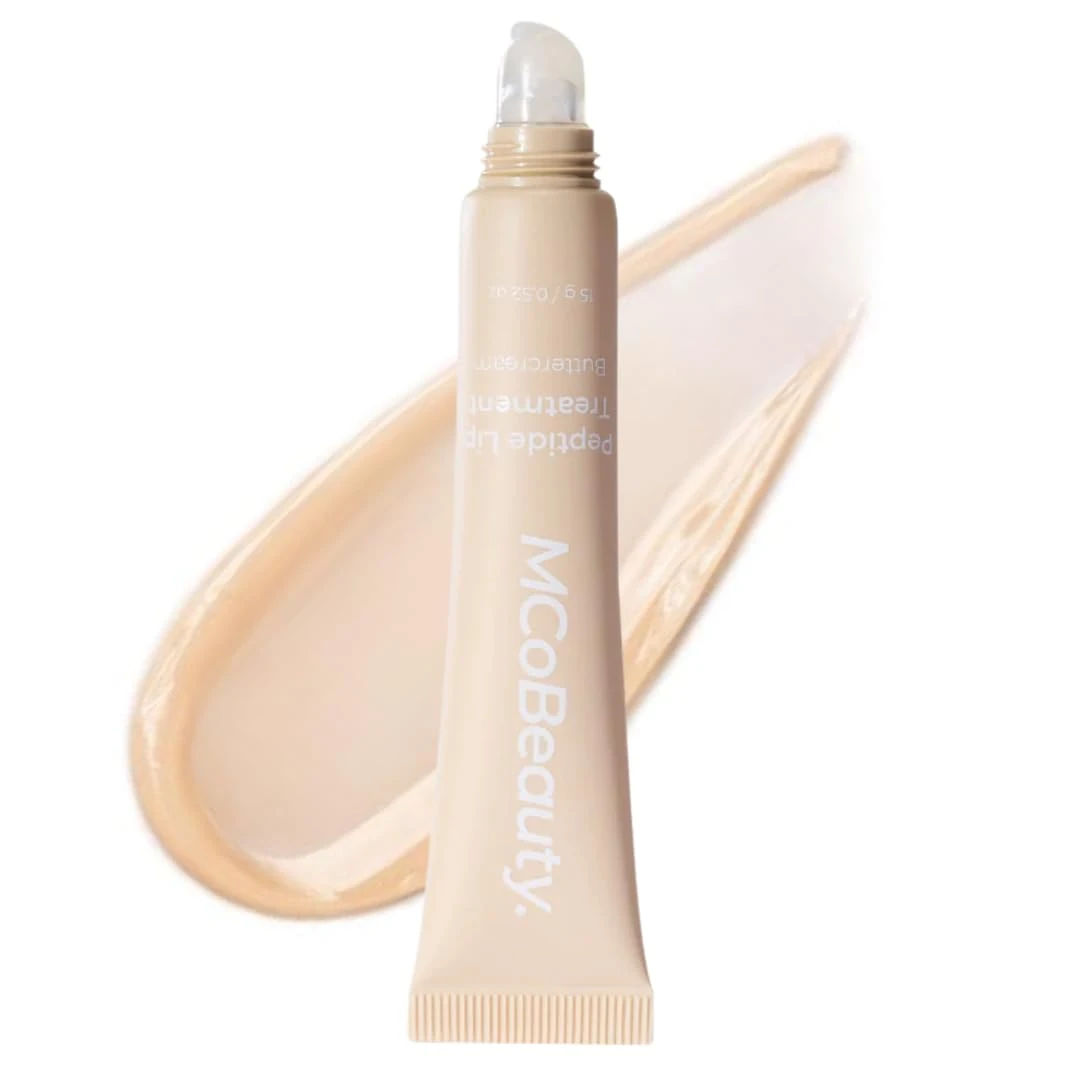 Amazon.com: MCoBeauty - Peptide Lip Treatment - Buttercream - Clear Cream Shade - High Gloss Peptide Lip Balm & Plumper with Shea Butter - Hydrating Conditioning Lip Glaze for Soft Smooth Lips - Cruelty Free : Beauty & Personal Care