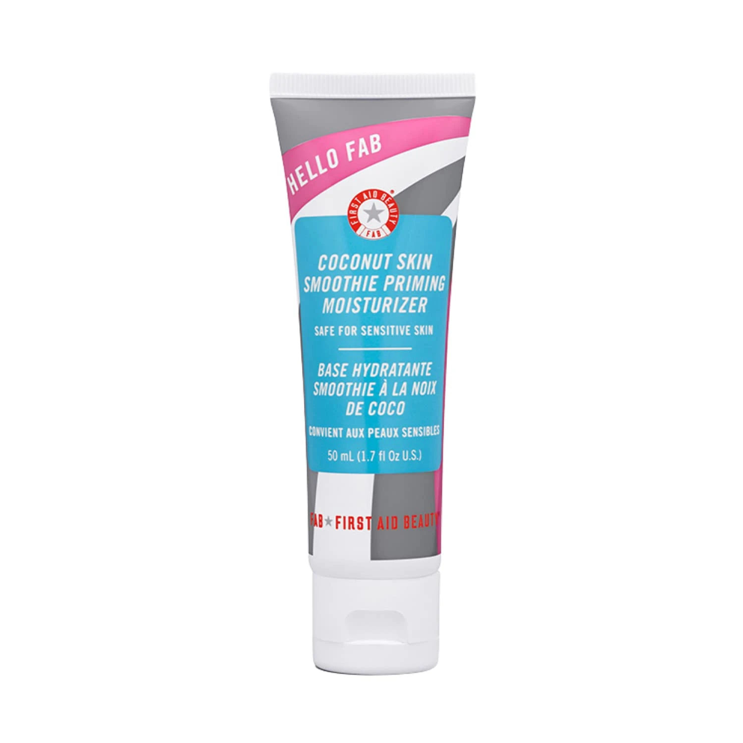 Amazon.com : First Aid Beauty - Hello FAB: Coconut Skin Smoothie Priming Moisturizer, 2-in-1 Hydrating Moisturizer and Makeup Primer, Vegan Formula, Non-comedogenic, Safe for Sensitive Skin, 1.7 oz : Beauty & Personal Care