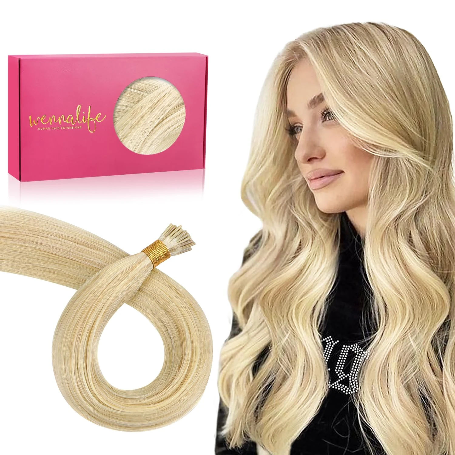 Amazon.com : WENNALIFE I Tip Hair Extensions Human Hair, 50g 100s 16 Inch Light Blonde Highlighted Golden Blonde Remy Itip Human Hair Extensions Invisible Itips Straight I Tips Fusion Extensions Real Human Hair : Beauty & Personal Care