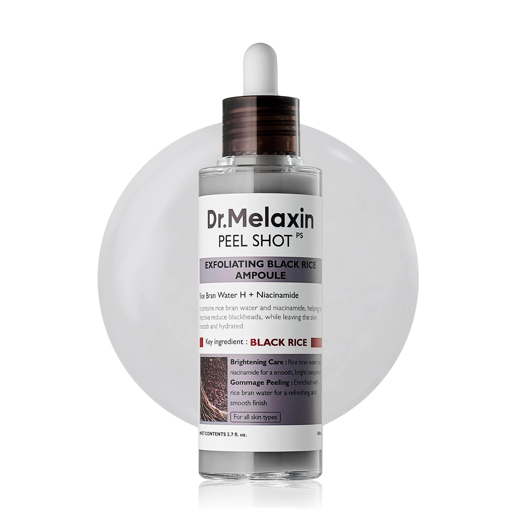 Amazon.com: Dr.Melaxin Peel Shot Glow Rice Peeling Ampoule 80ml Daily Soft Exfoliating Face and Body Scrub Dead Skin Cells Blackhead Remover for All Skin Types korean skin care : Beauty & Personal Care